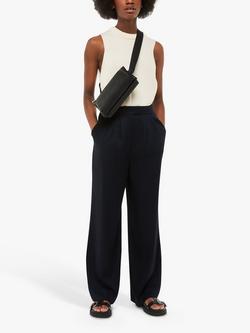 Whistles Fran Pleat Trousers, Black, Black