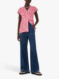 Whistles Blurred Strokes Print Shirt, Pink/Multi