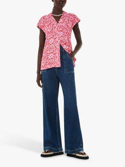 Whistles Blurred Strokes Print Shirt, Pink/Multi, Pink/Multi