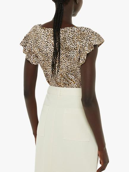 Whistles Ink Spot V Neck Top, Multi - view 2, Multi