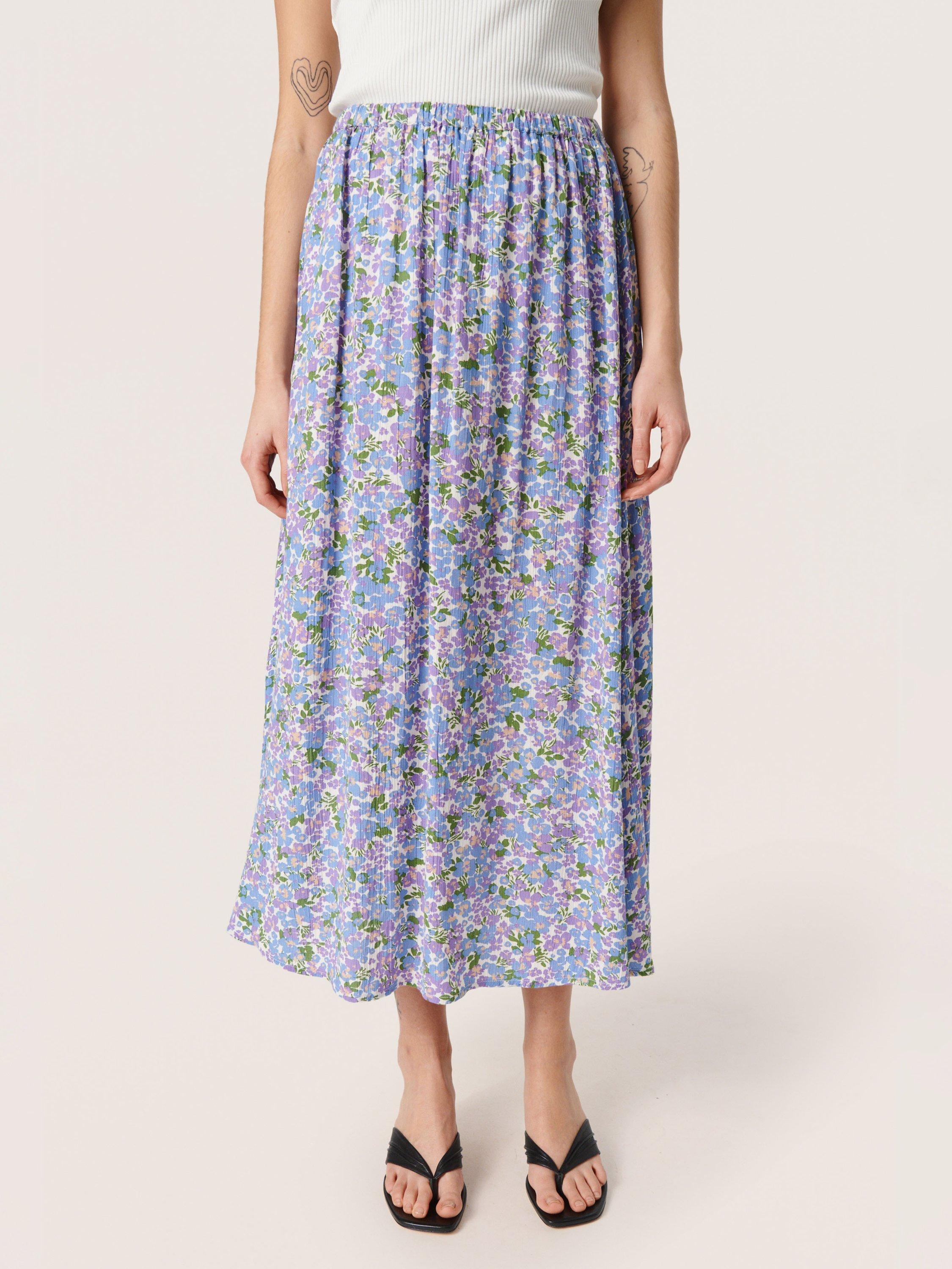 Soaked In Luxury Zaya Elastic Waist Maxi Skirt, Lavender/Multi