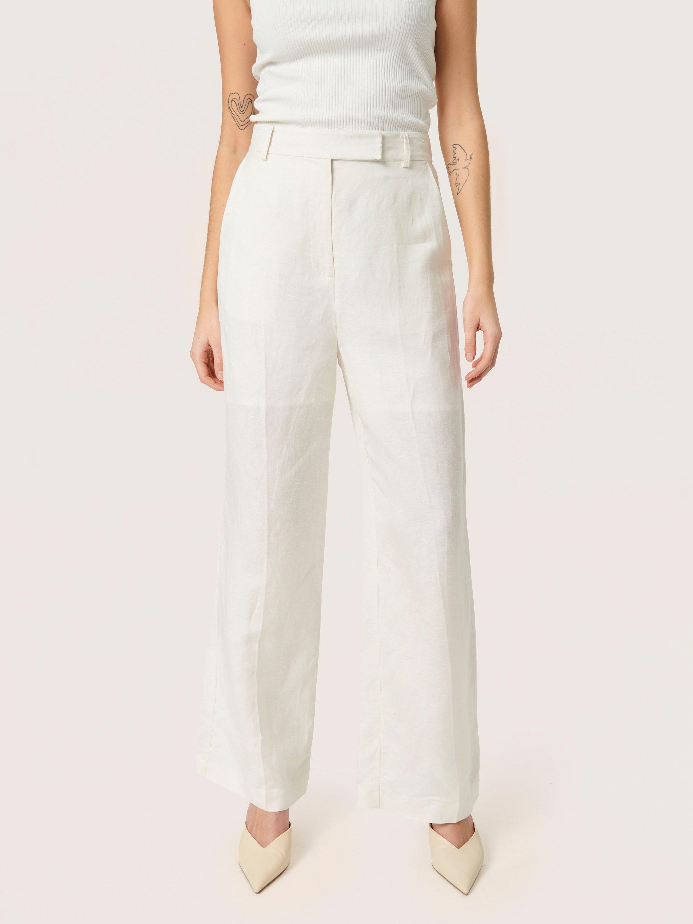 Soaked In Luxury Kimina Wide Leg Suit Trousers, Whisper White