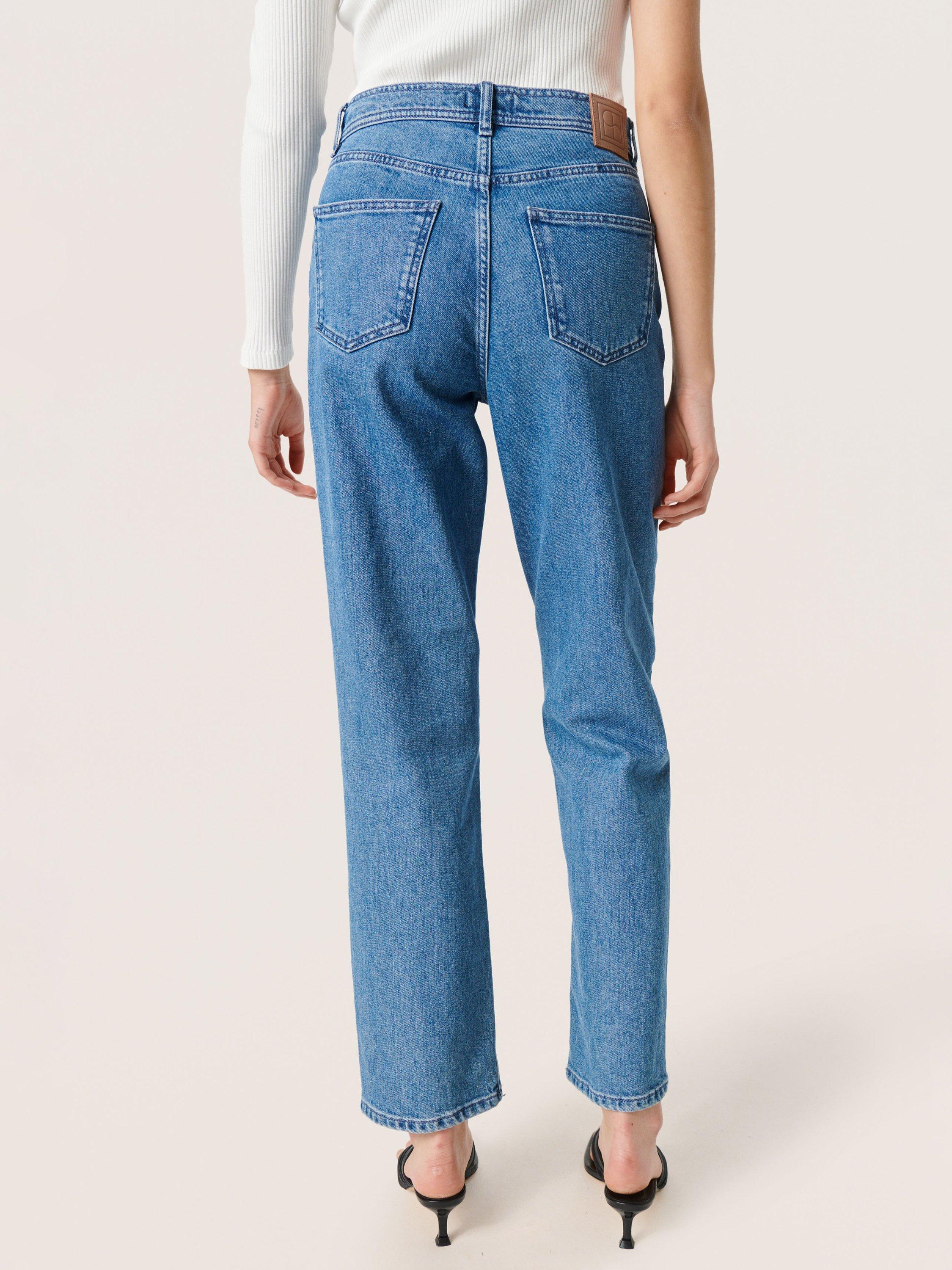 Product image 2 of 7, which shows Soaked In Luxury Margot Mid Rise Ankle Grazer Jeans, Classic Blue, XL