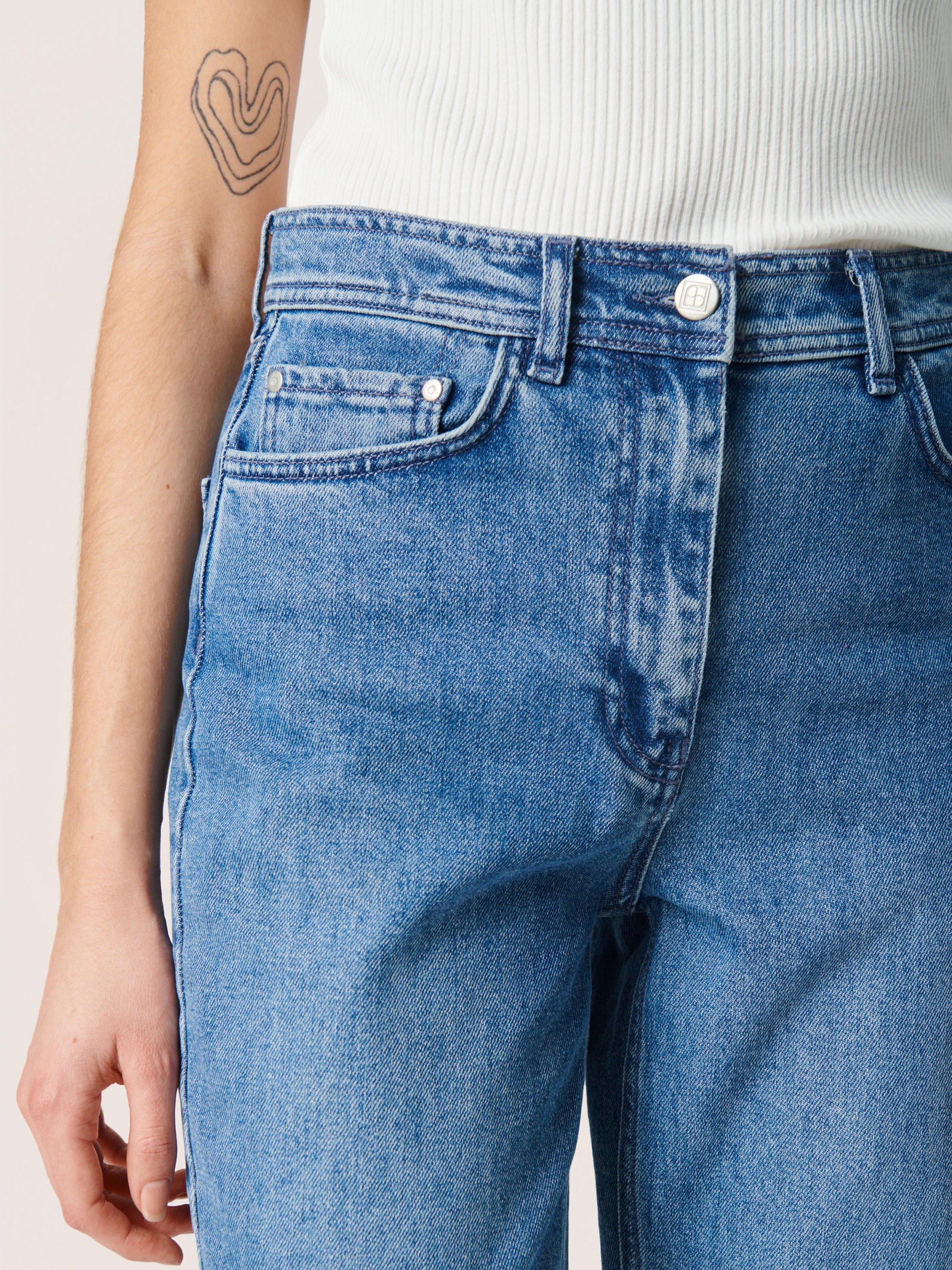 Product image 5 of 7, which shows Soaked In Luxury Margot Mid Rise Ankle Grazer Jeans, Classic Blue, XL