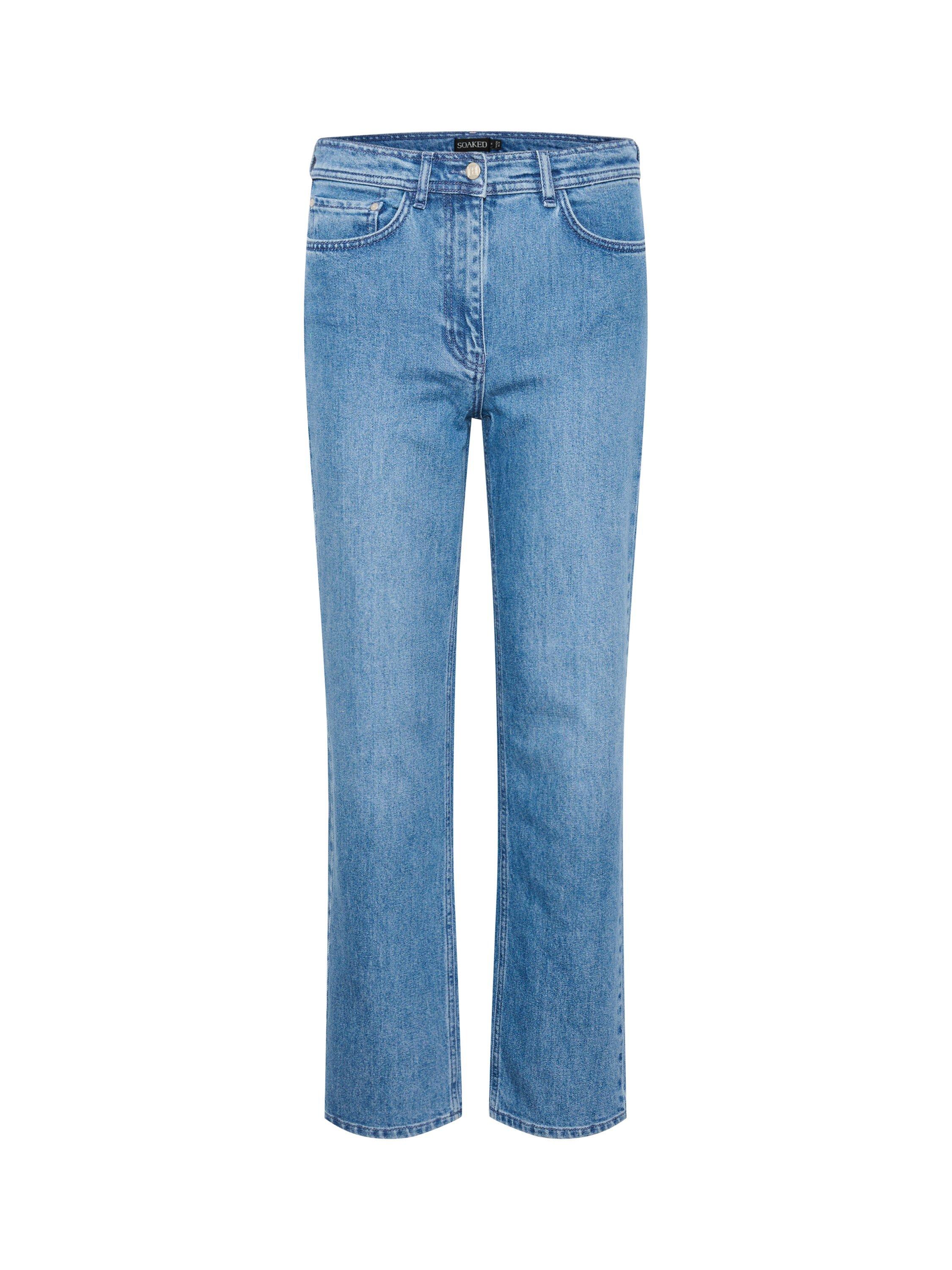 Product image 6 of 7, which shows Soaked In Luxury Margot Mid Rise Ankle Grazer Jeans, Classic Blue, XL