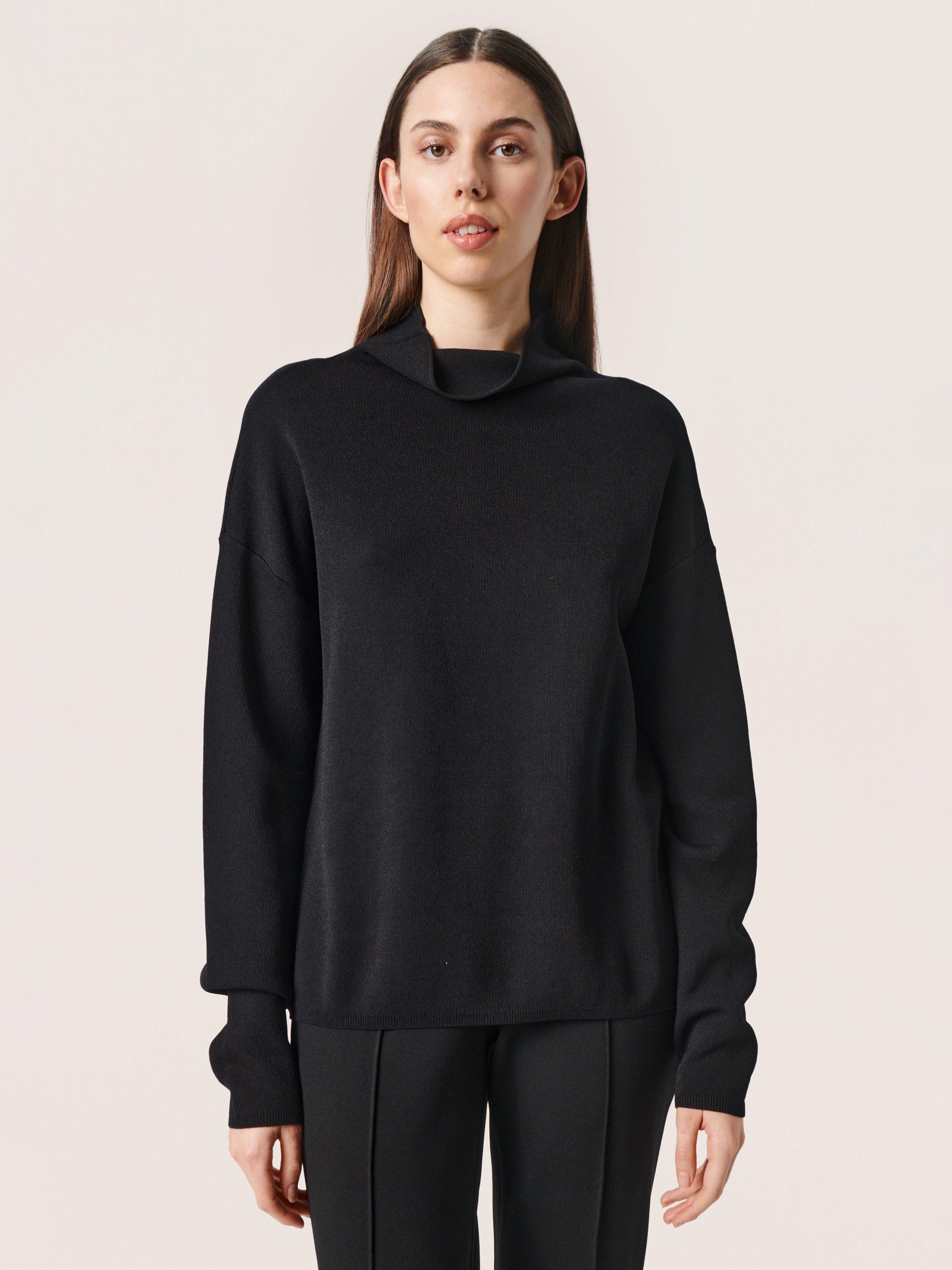 Soaked In Luxury Adrianna Roll Neck Jumper, Black, XS