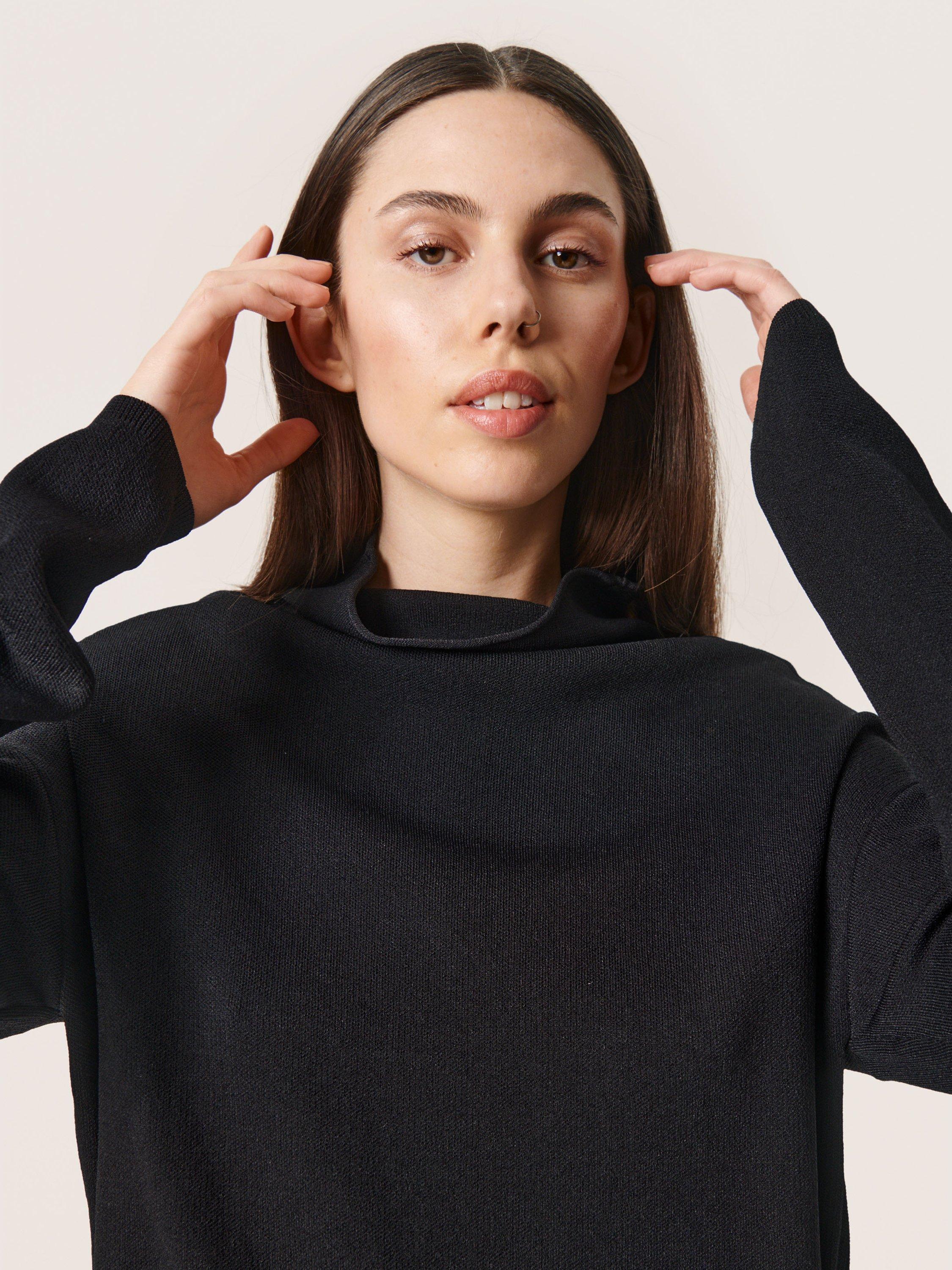 Soaked In Luxury Adrianna Roll Neck Jumper, Black, XS
