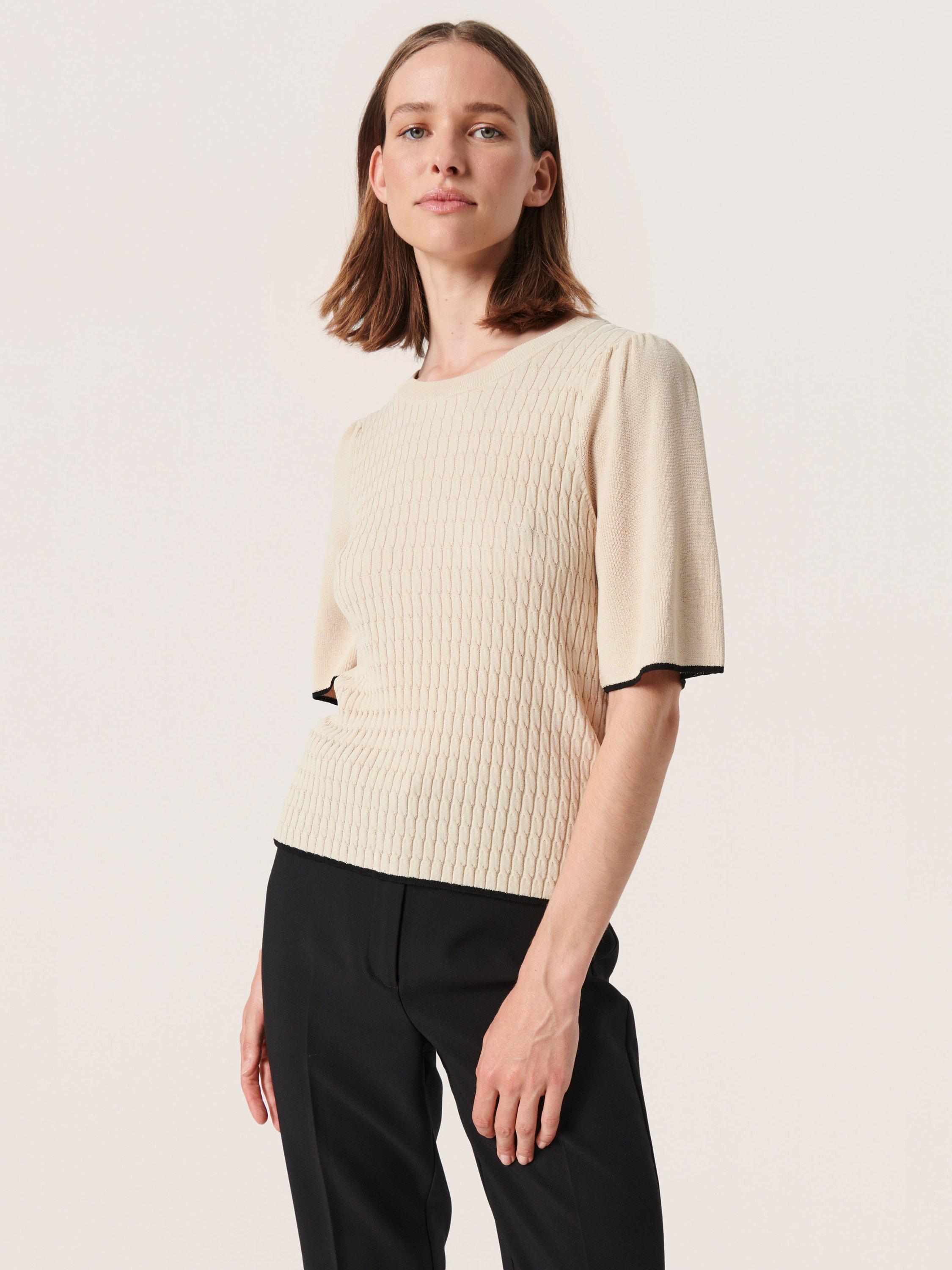 Product image 1 of 6, which shows Soaked In Luxury Adrianna Roll Neck Jumper, Sandshell, XL