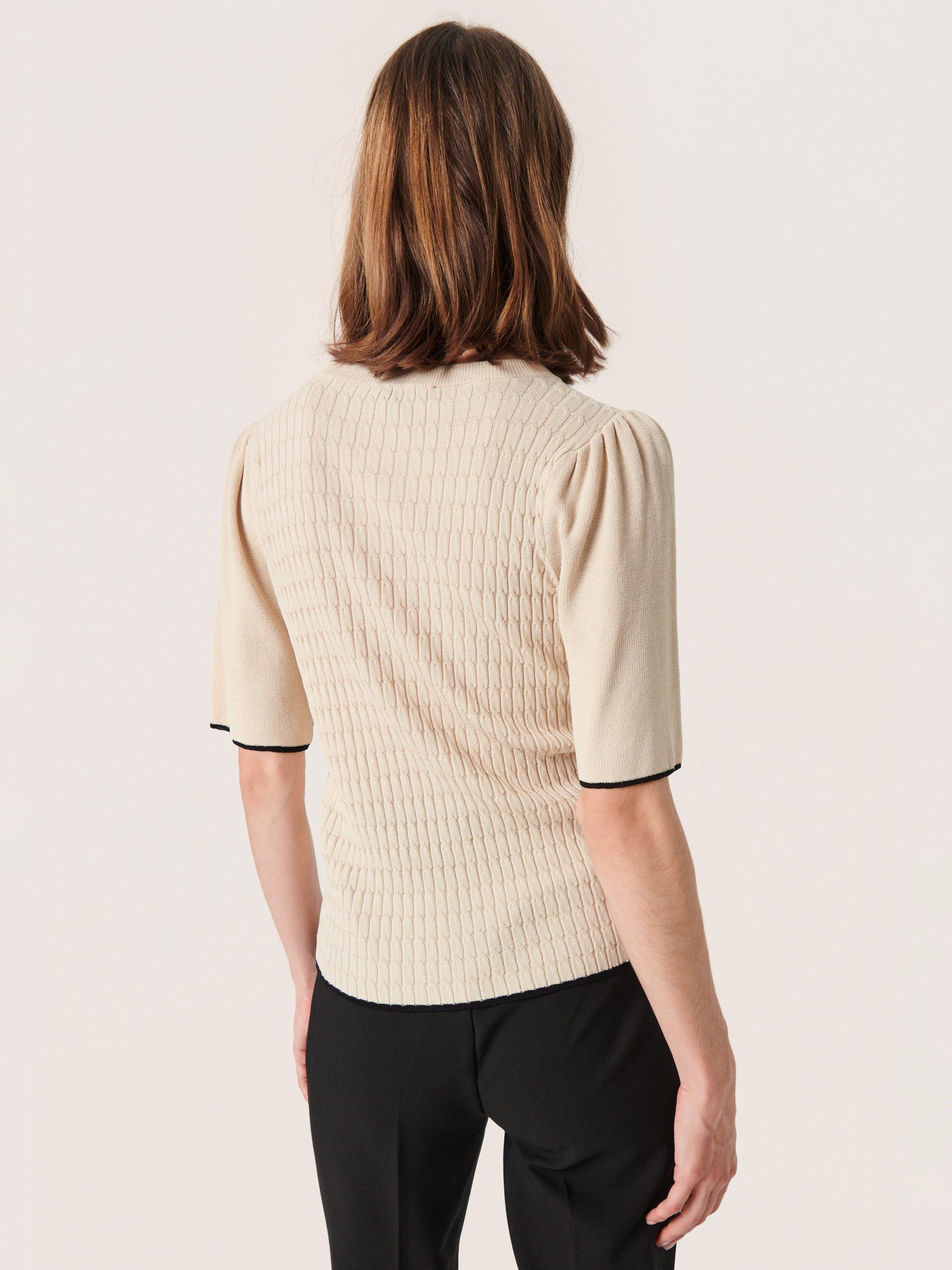 Product image 2 of 6, which shows Soaked In Luxury Adrianna Roll Neck Jumper, Sandshell, XL