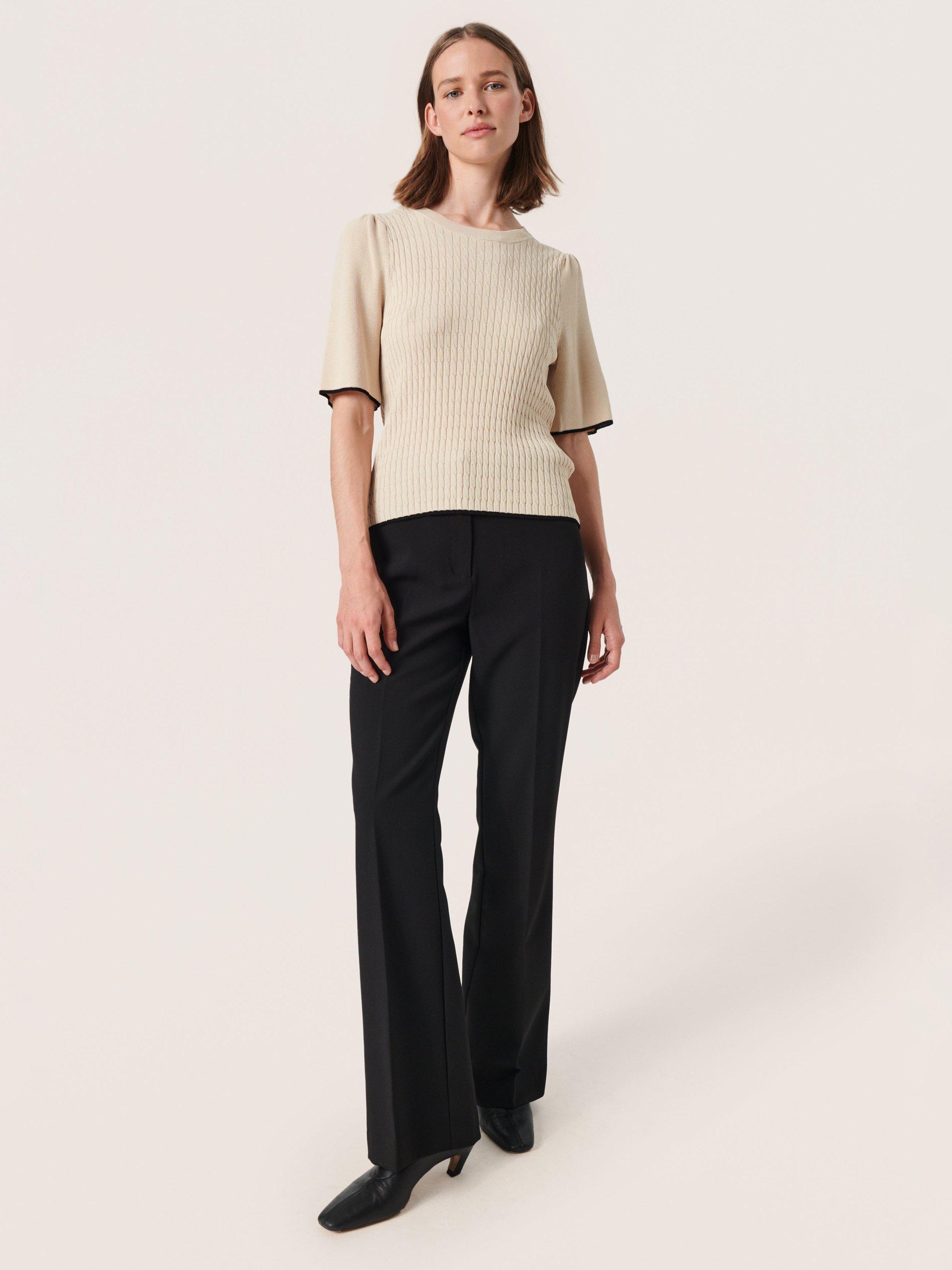 Product image 3 of 6, which shows Soaked In Luxury Adrianna Roll Neck Jumper, Sandshell, XL