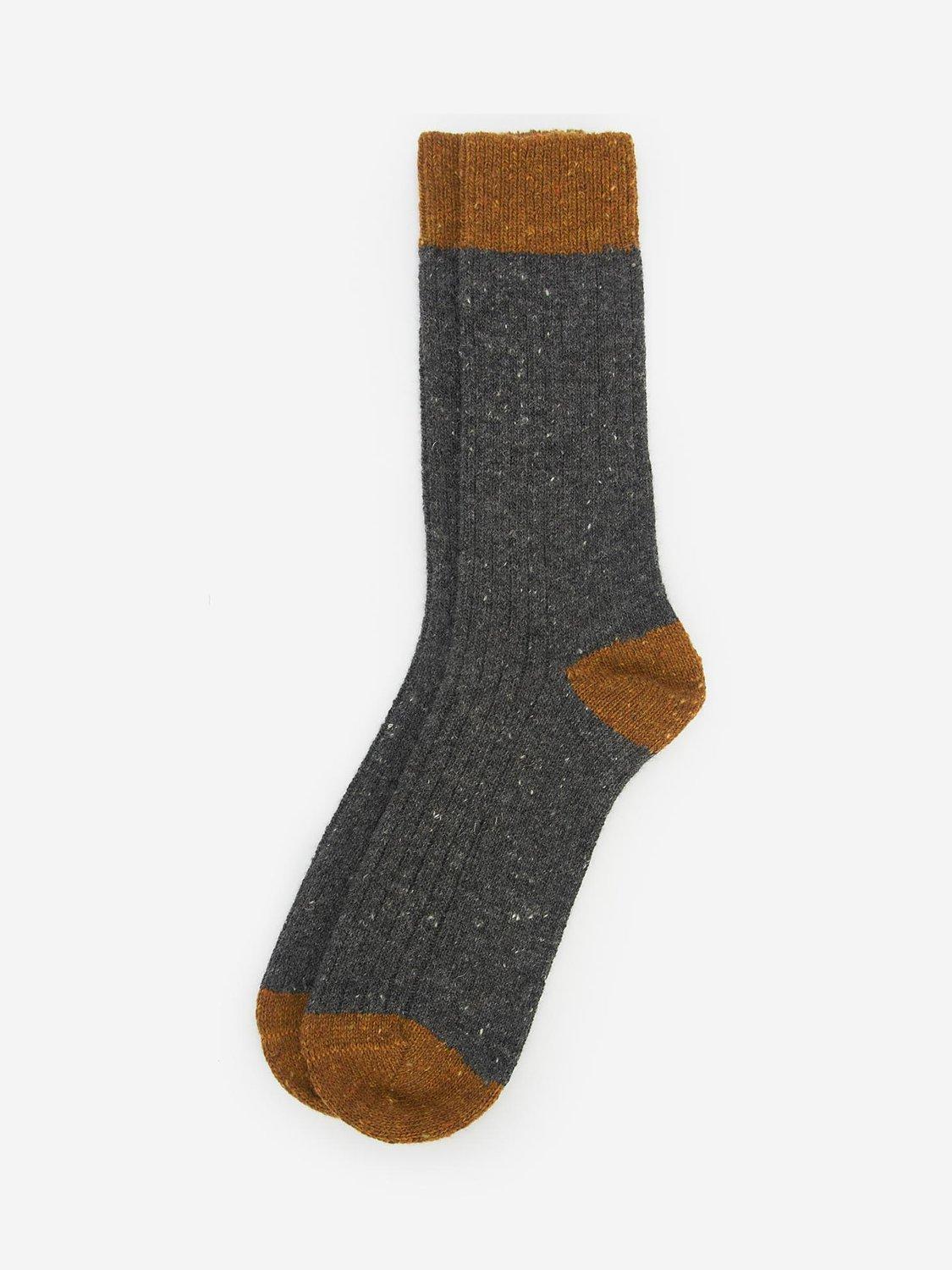 Barbour Houghton Socks, Charcoal/ Ochre