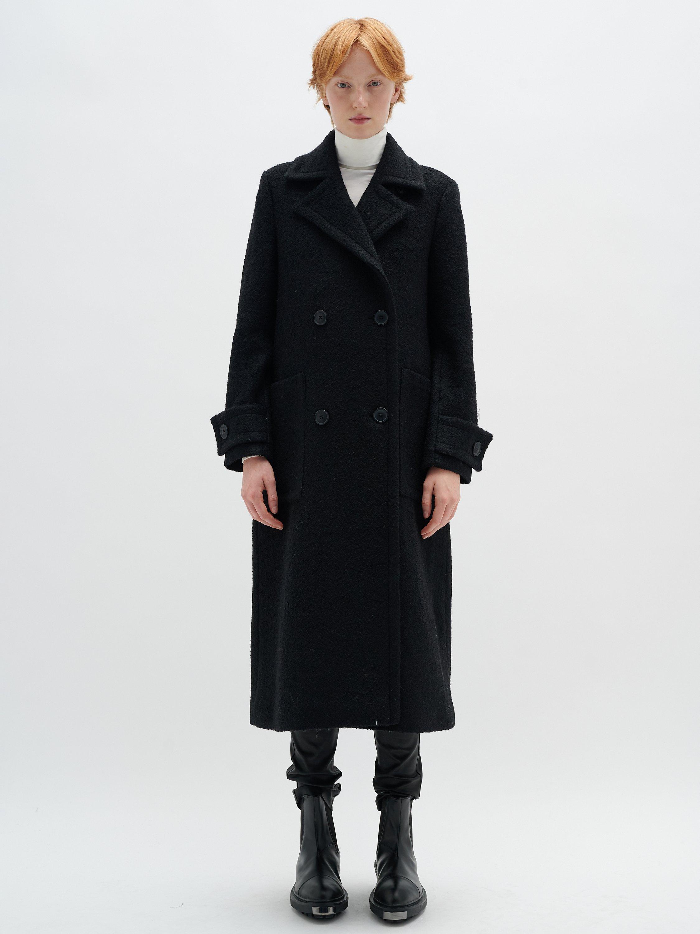InWear Percy Wool Blend Trench Coat, Black
