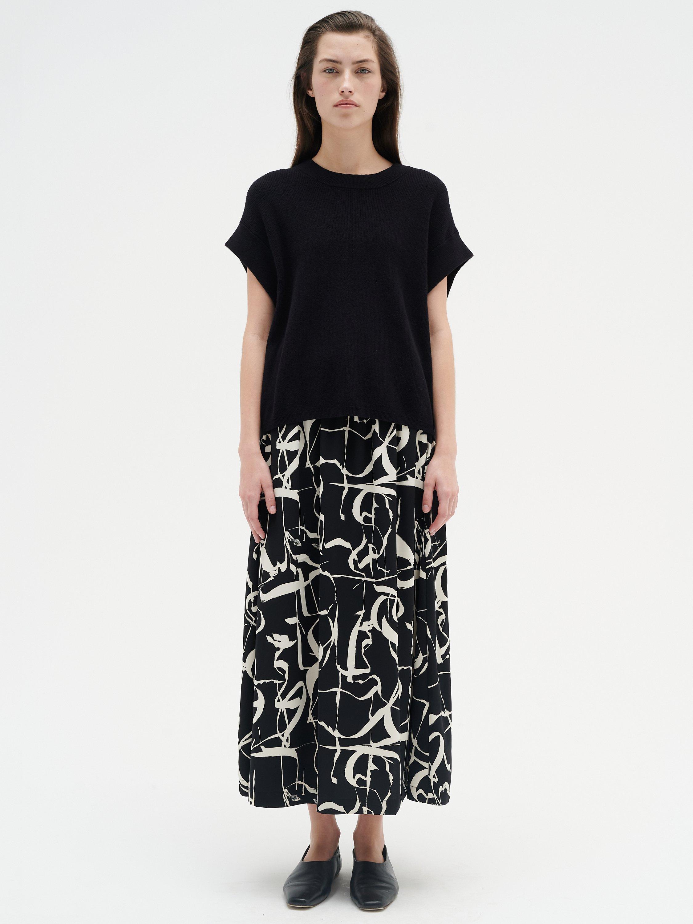InWear Pailey Poetic Scribble Skirt, Black