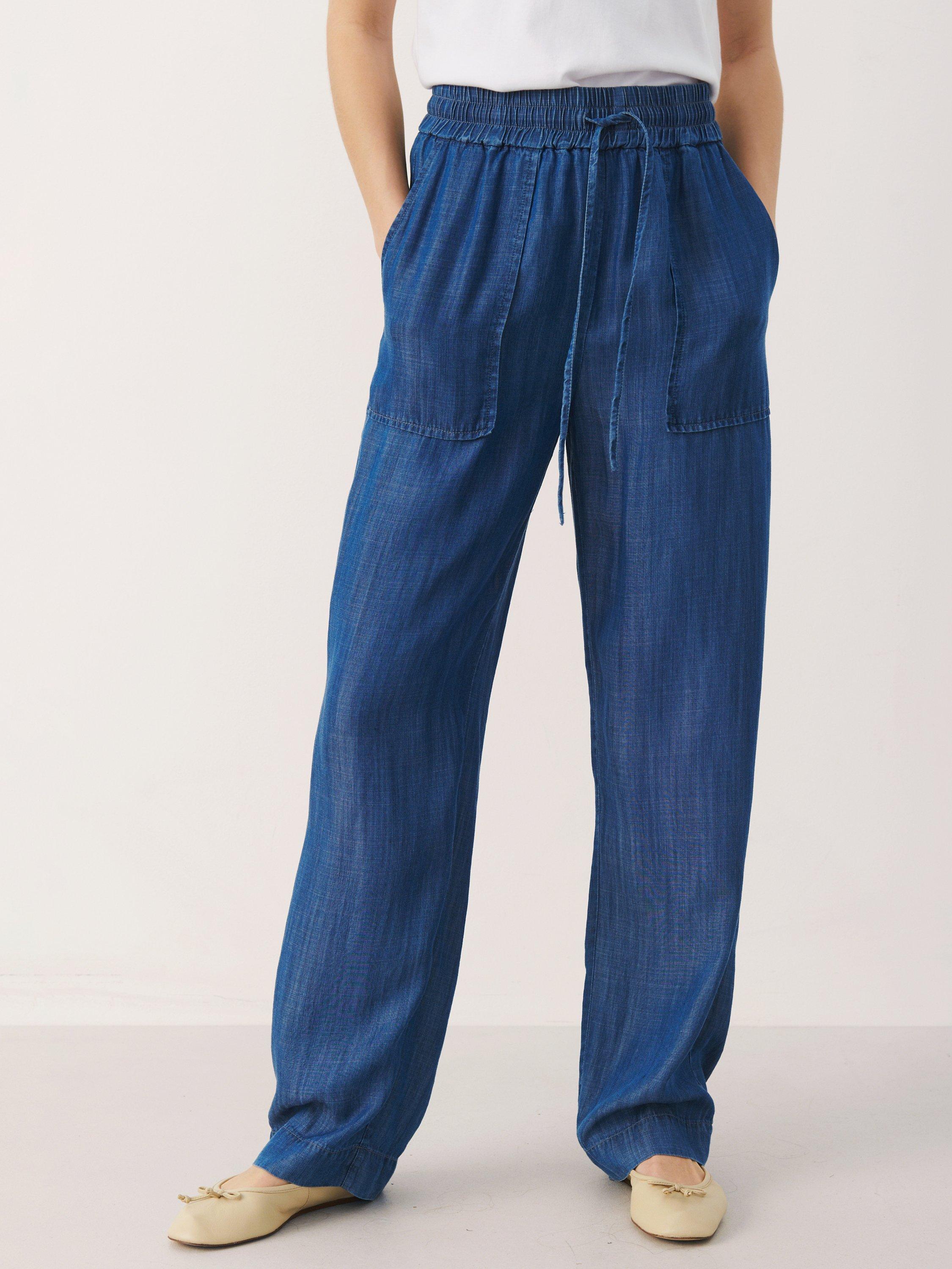 Part Two Beth Wide Leg Trousers, Medium Blue Denim
