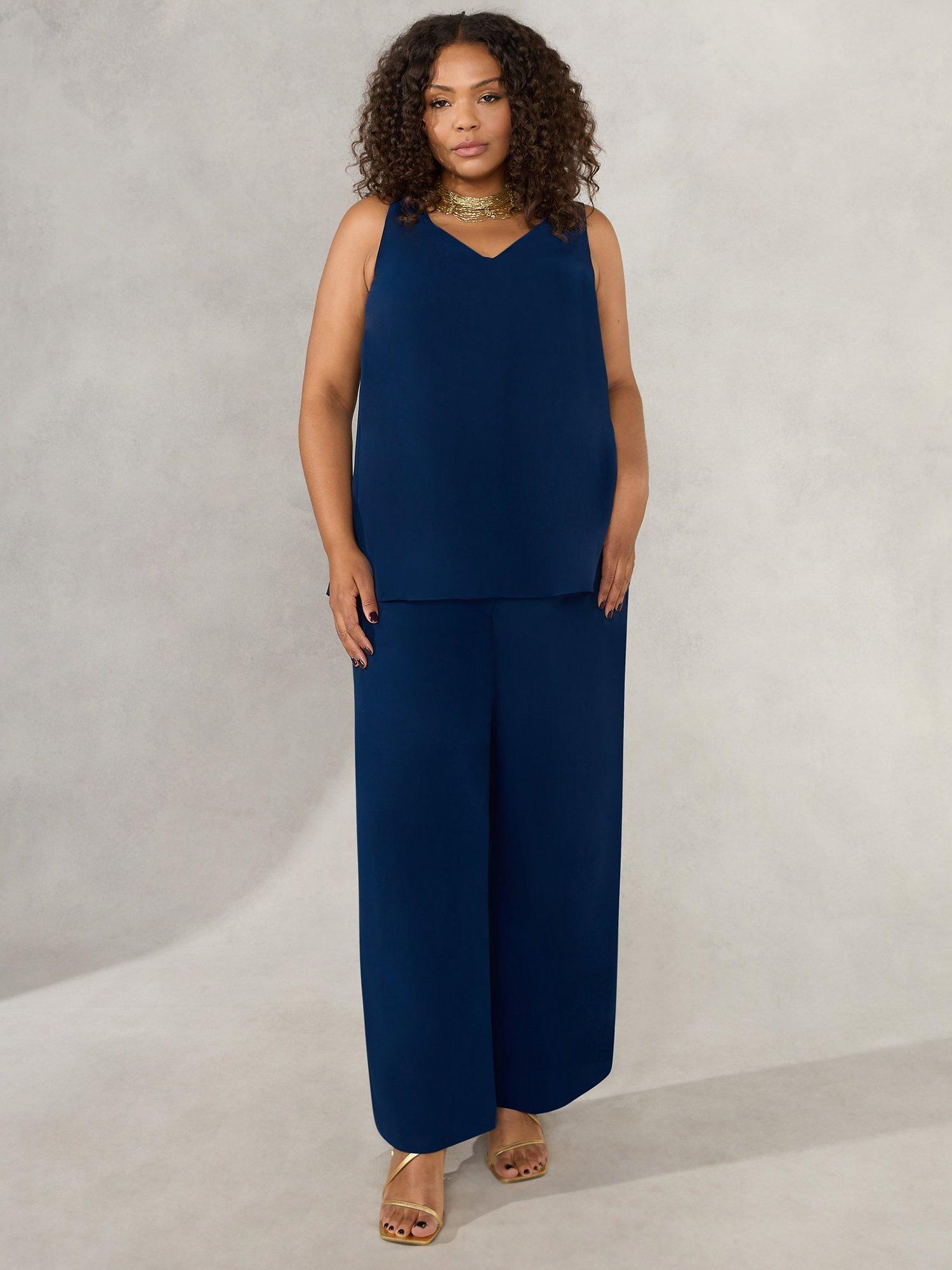 Live Unlimited Curve Chiffon Swing Vest, Navy