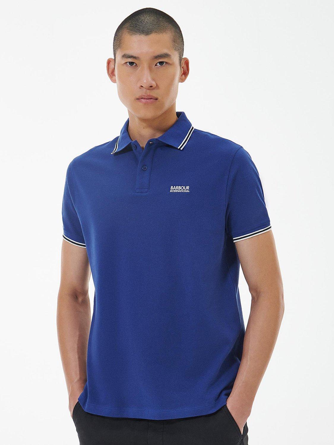 Barbour International Essential Tipped Polo Shirt, Inky Blue