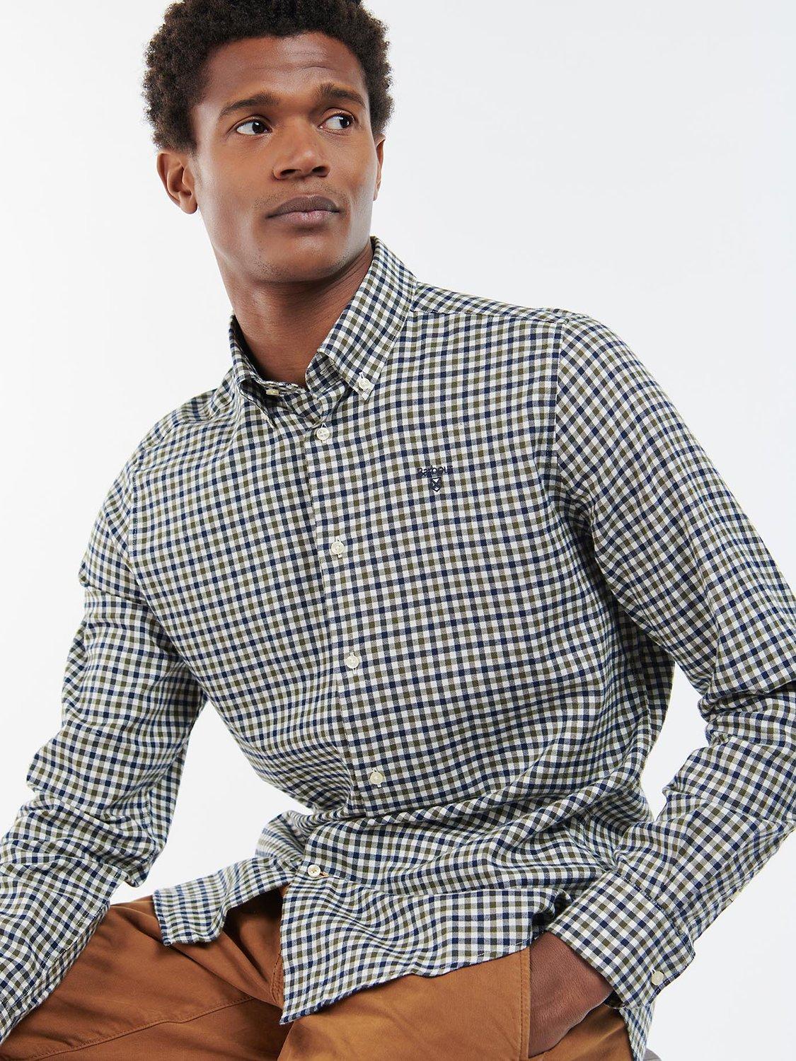 Barbour Finkle Gingham Print Shirt, Green/Multi