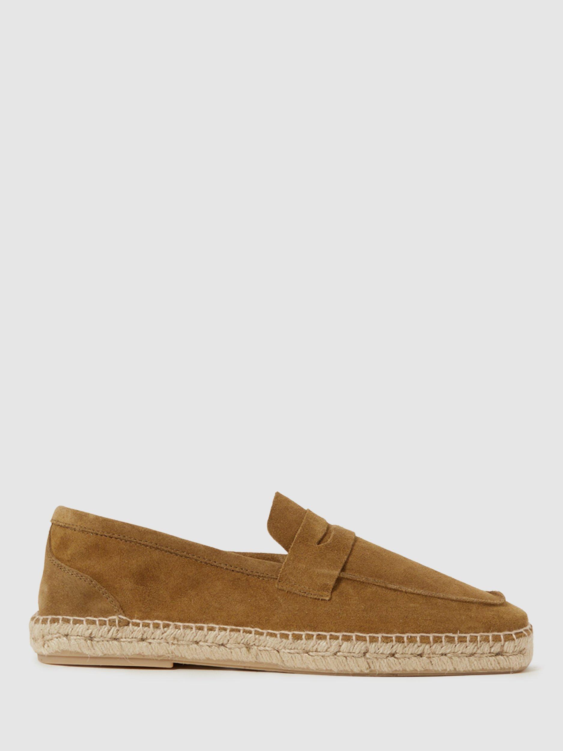Reiss Suede Leather Espadrilles, Tan