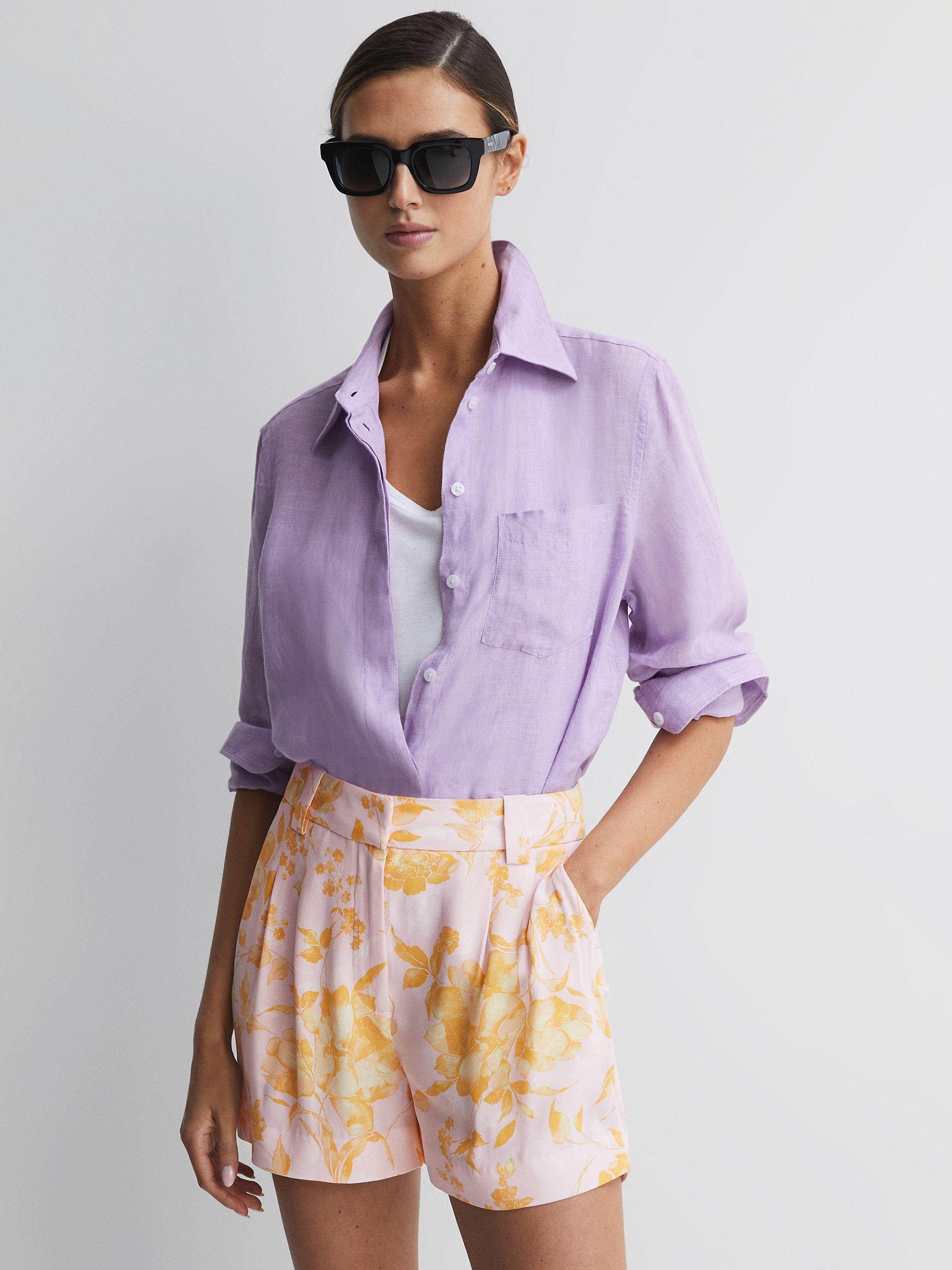 Reiss Bonnie Floral Print Shorts, Multi