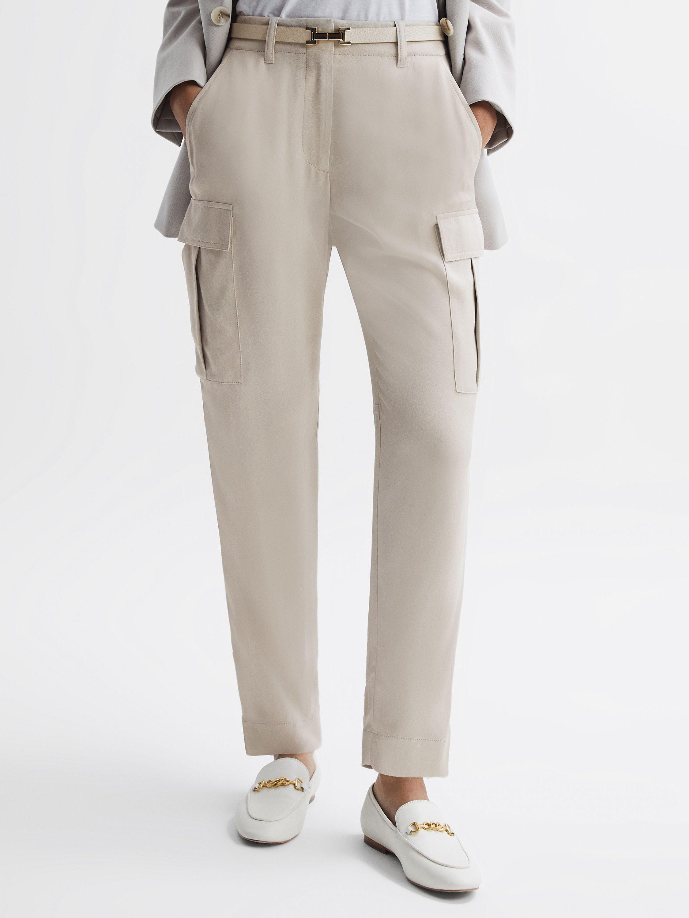 Reiss Becca Utility Trousers, Stone
