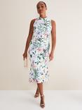 Phase Eight Tina Floral Midi Dress, White/Multi