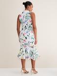 Phase Eight Tina Floral Midi Dress, White/Multi