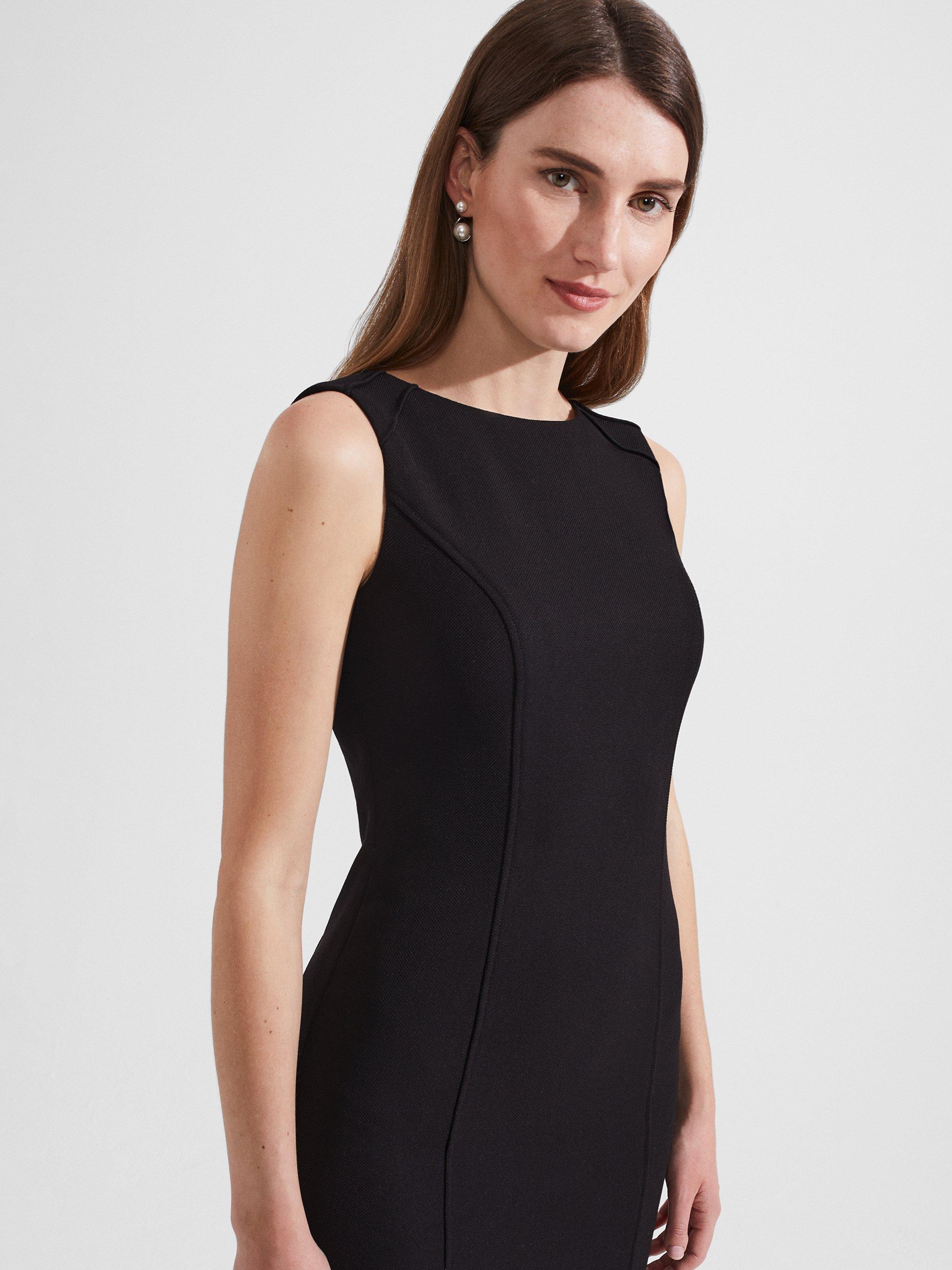 Hobbs Charley Fitted Dress, Black, 6