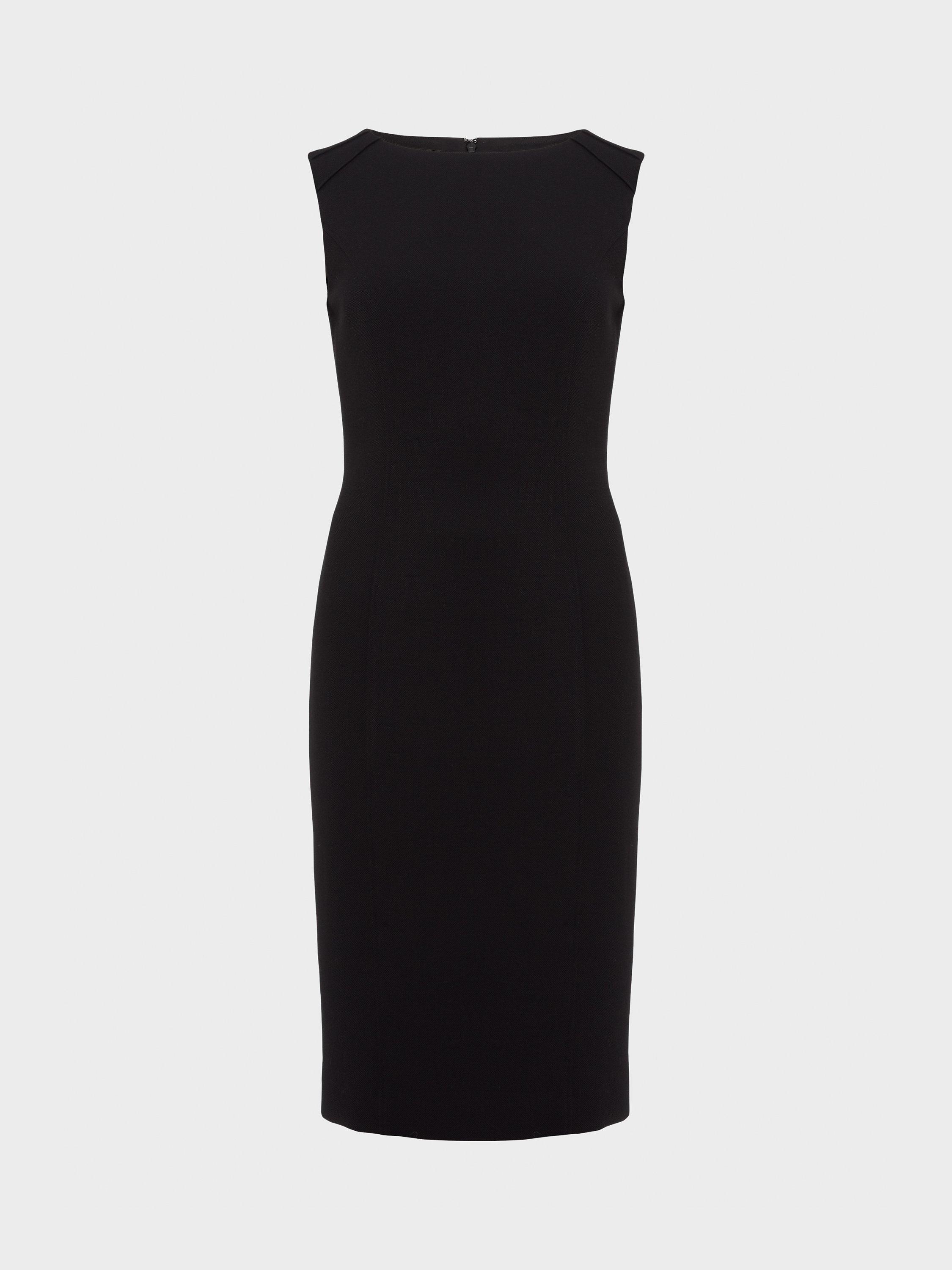 Hobbs Charley Fitted Dress, Black, 6