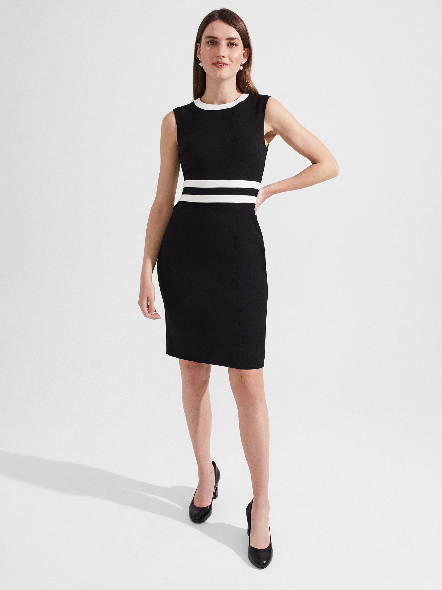 Hobbs Suri Dress, Black/Ivory