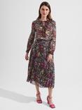 Hobbs Losie Floral Print Midi Skirt, Multi