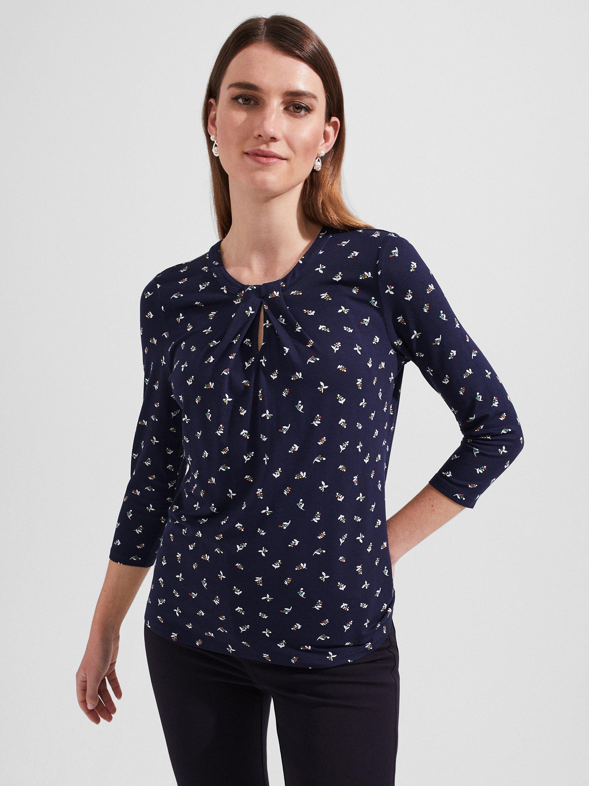 Hobbs Julia Floral Top, Navy/Multi