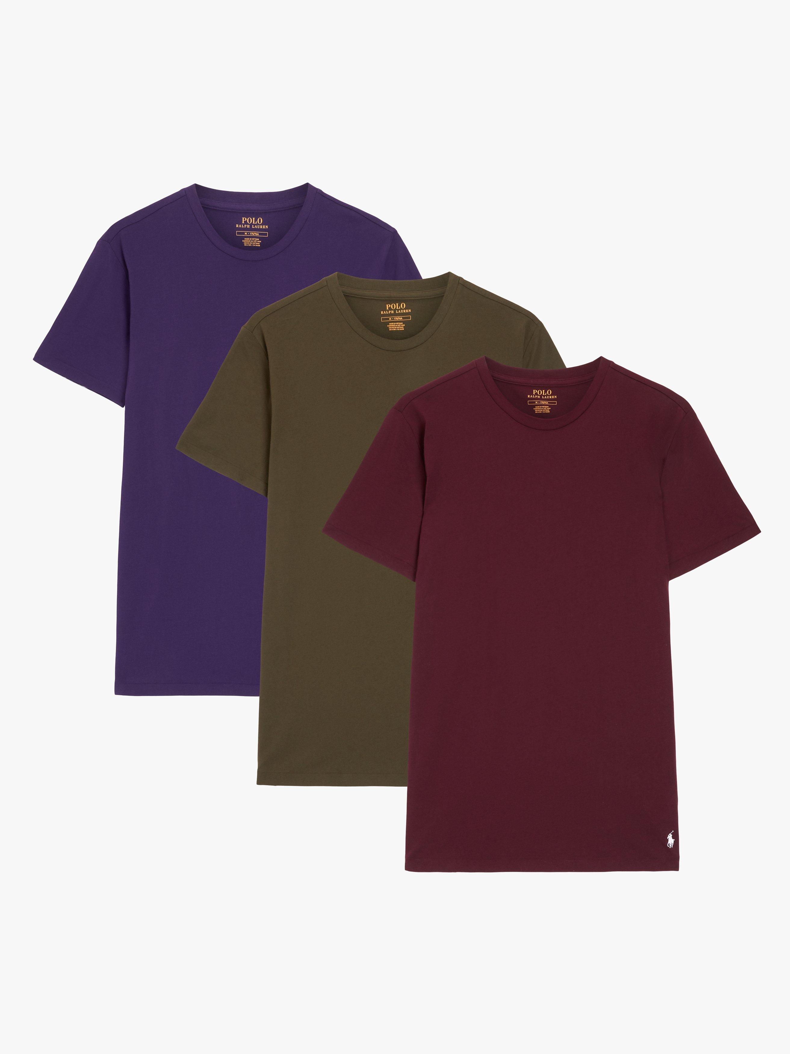 Polo Ralph Lauren Cotton Crew Neck Lounge T-Shirt, Pack of 3, Multi