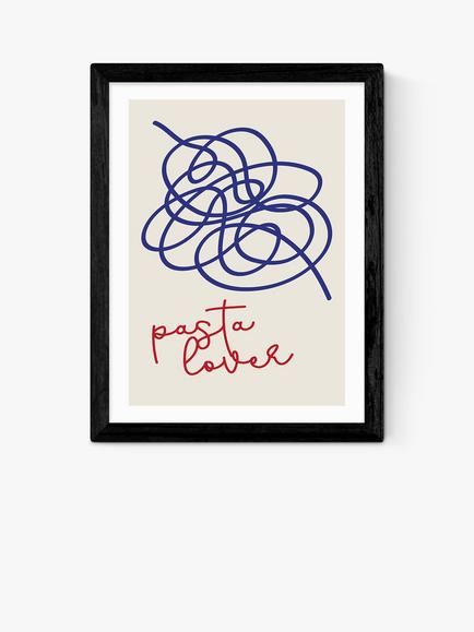 EAST END PRINTS Inoui 'Pasta Lover' Framed Print, Black Frame