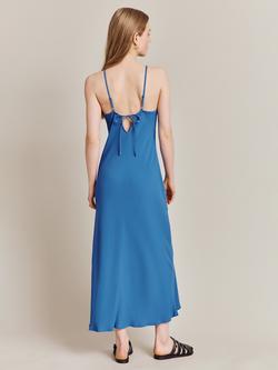 Ghost Emery Crepe Satin Slip Dress - view 2, Blue