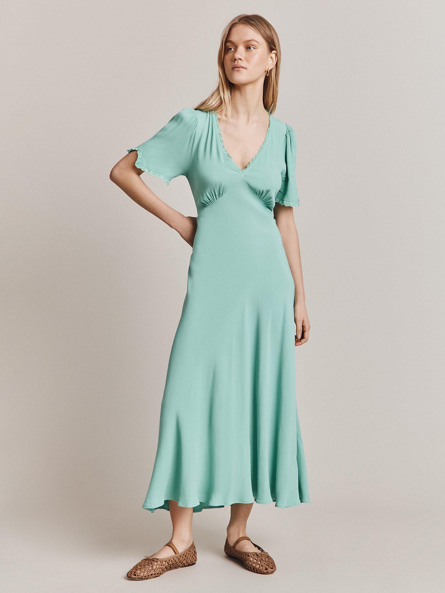 Ghost Victoria Crepe Maxi Dress, Pale Jade