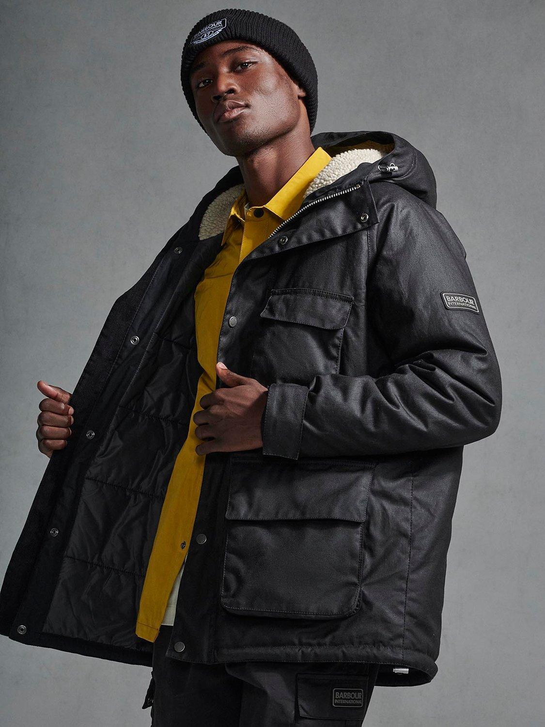 Barbour International Tantallon Wax Jacket, Black