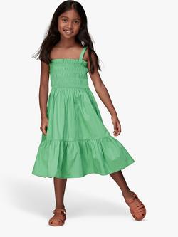 Whistles Kids' Penelope Cotton Sundress, Green, Green