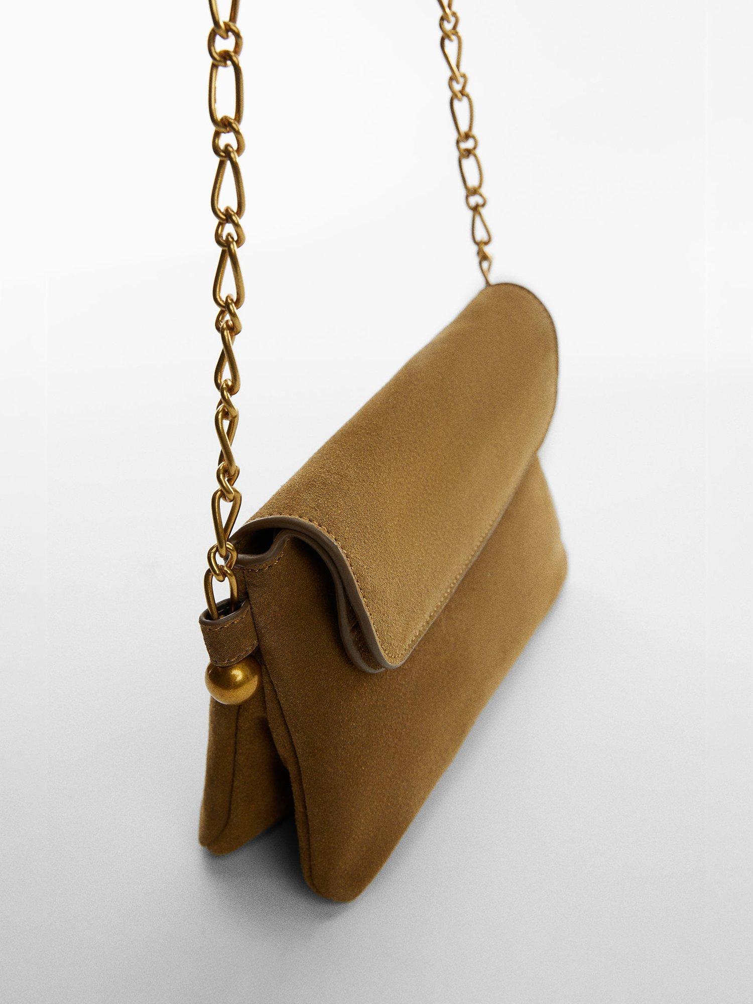 Mango Tory Suede Chain Strap Cross Body Bag