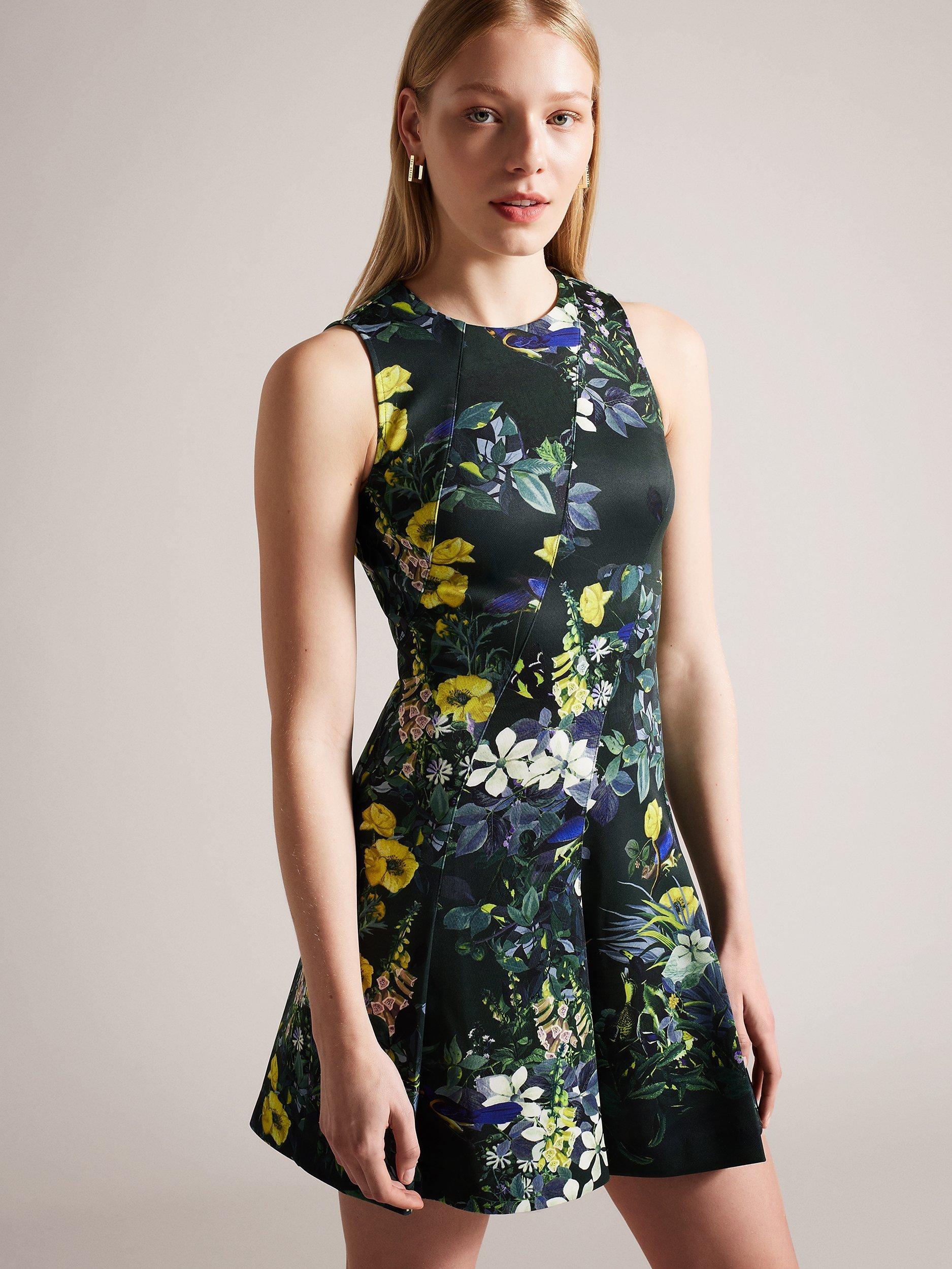 Ted Baker Lexiya Neoprene Printed Skater Dress, Multi
