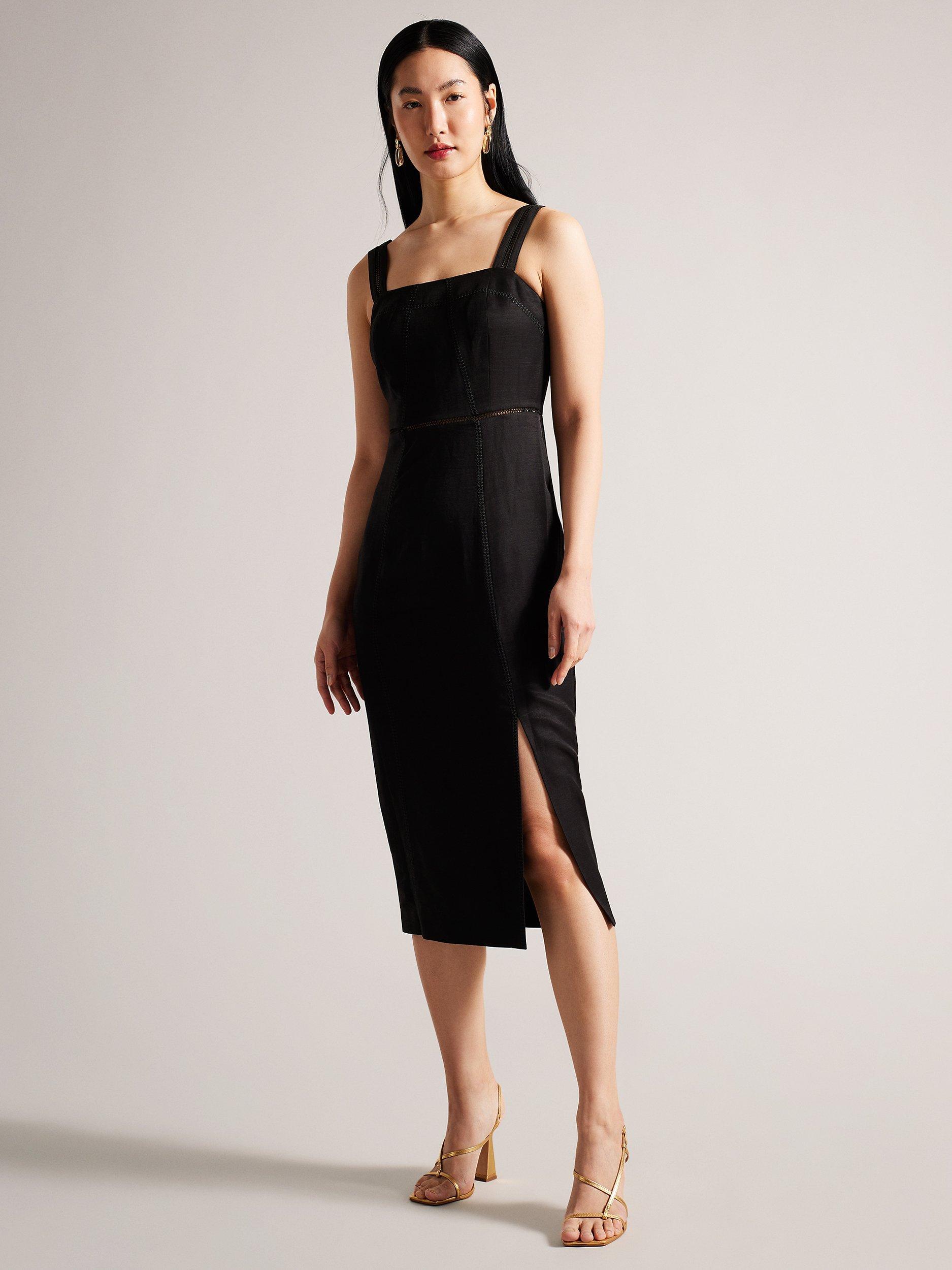 Ted Baker Janiise Square Neck Pencil Dress Black