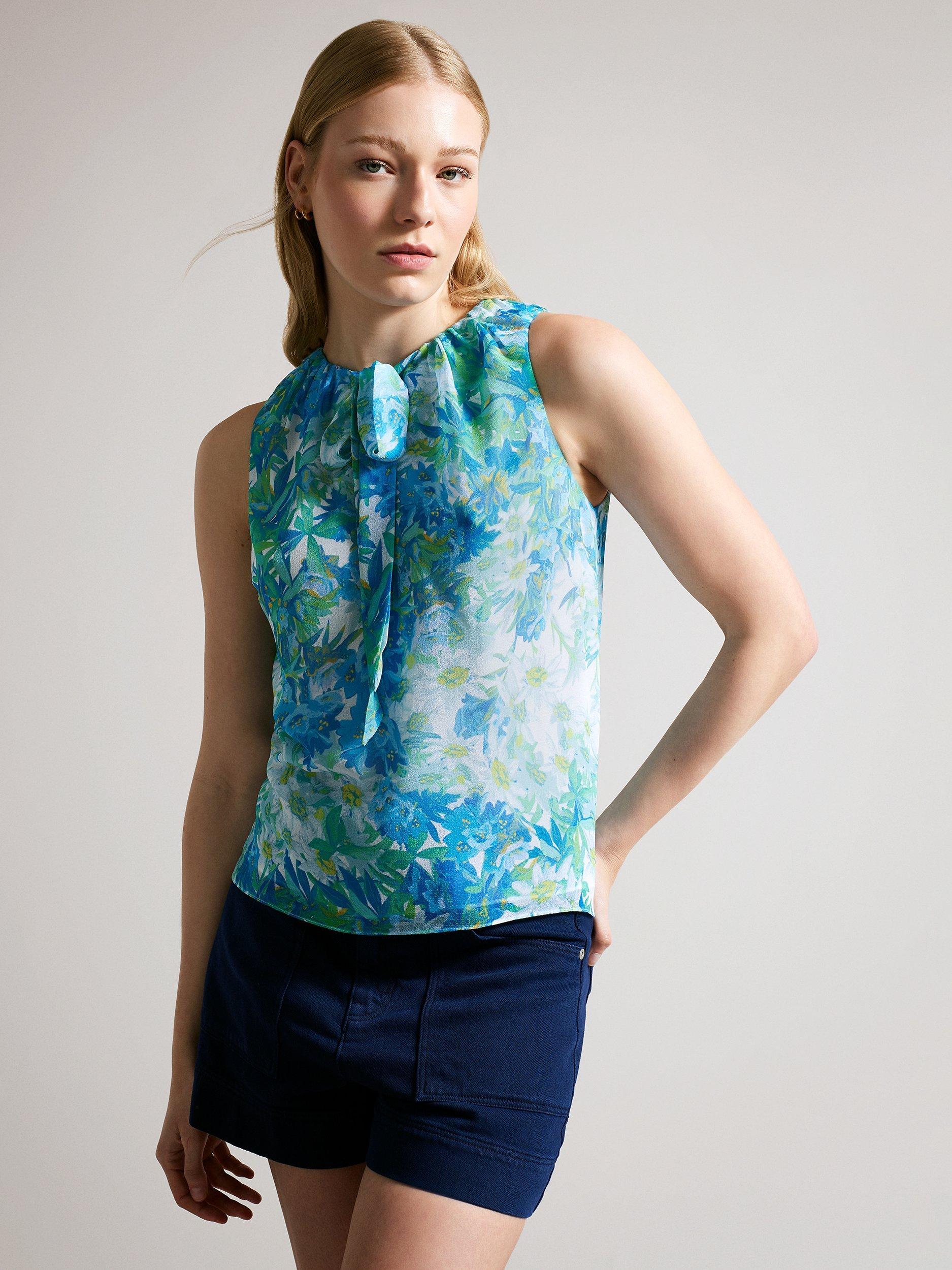 Ted Baker Chalote Sleeveless Top, Blue/Multi