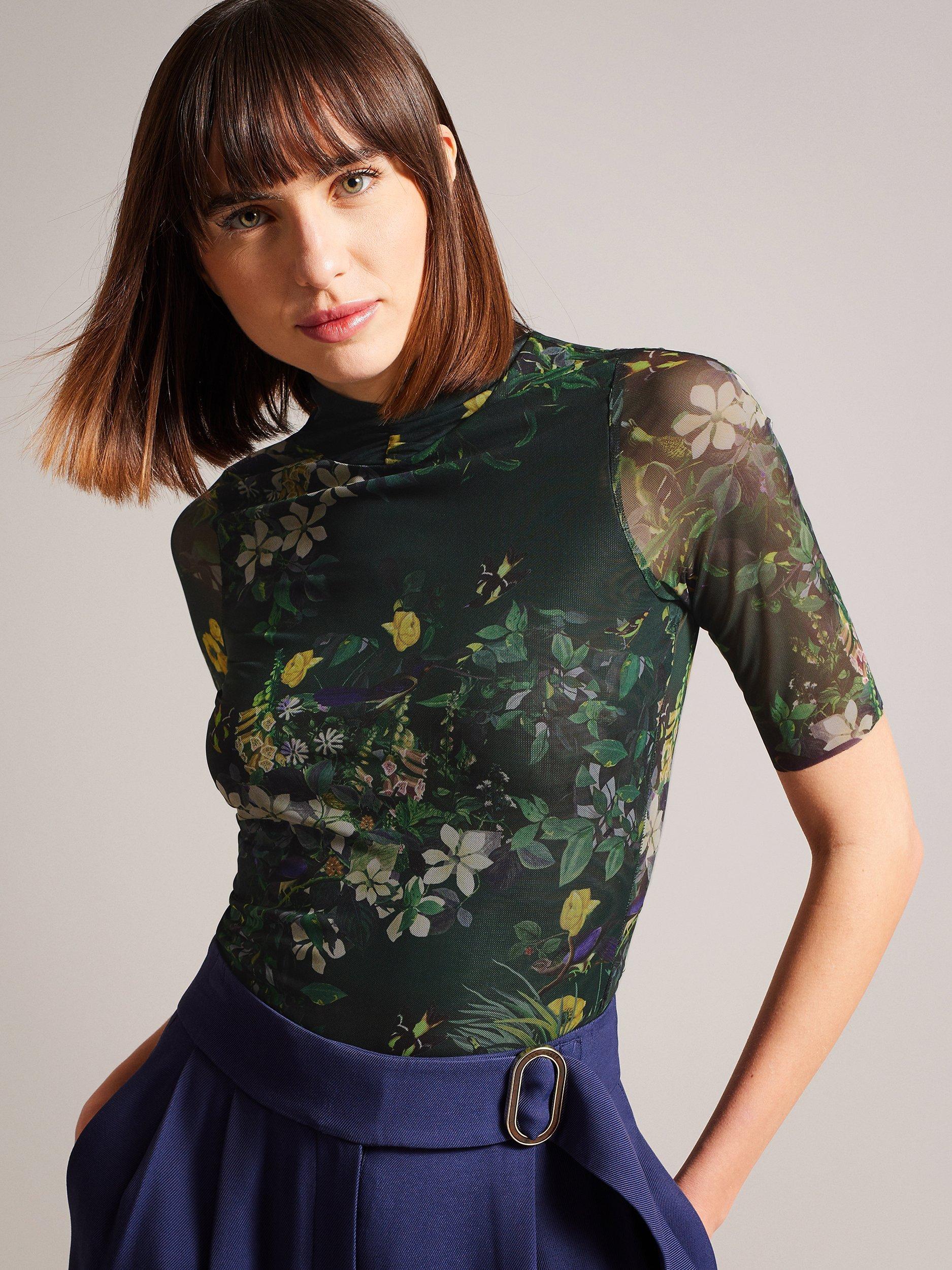 Ted Baker Gorgee High Neck Mesh Top, Multi