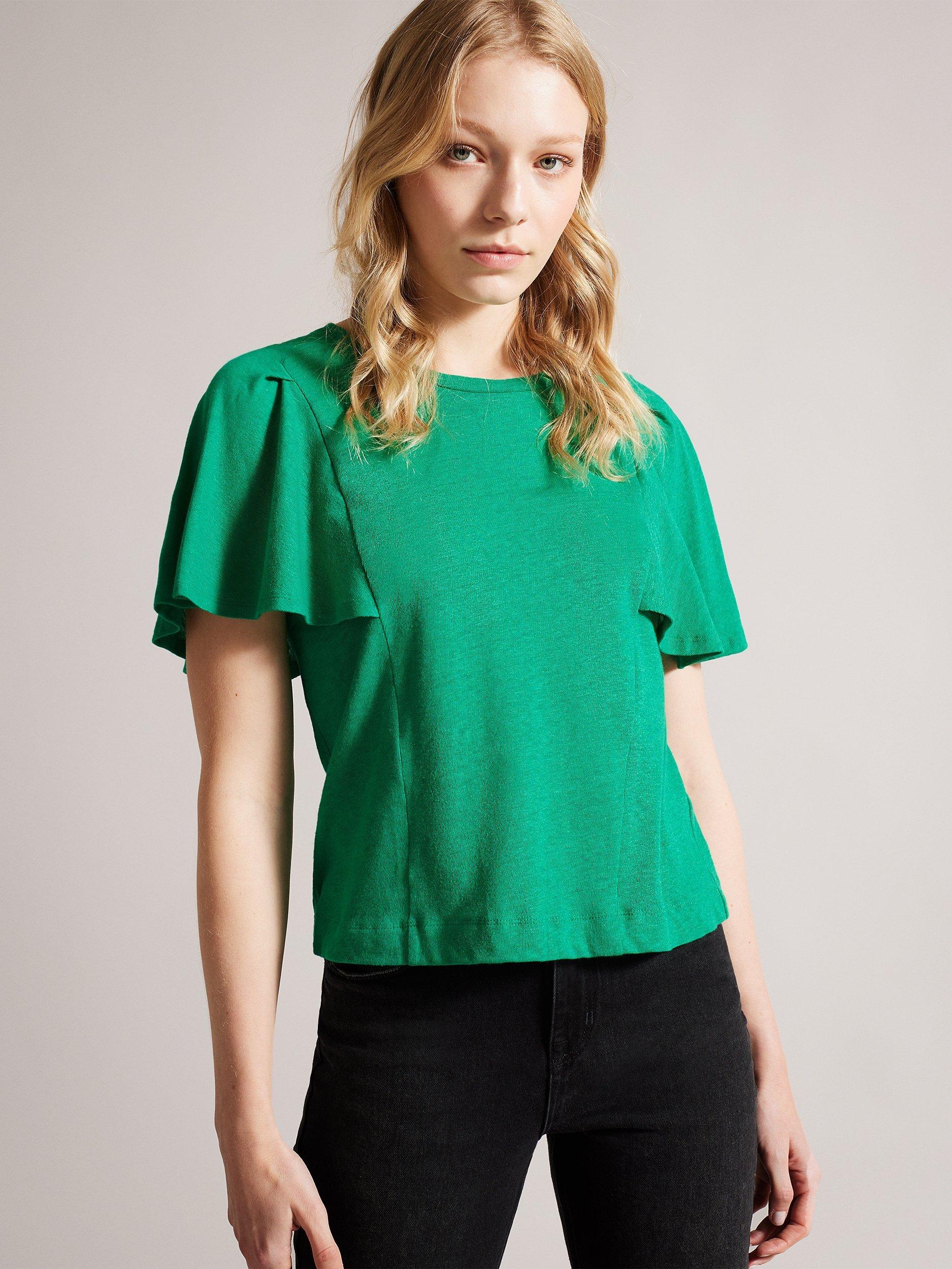 Ted Baker Hallenn Angle Sleeve Linen T-Shirt
