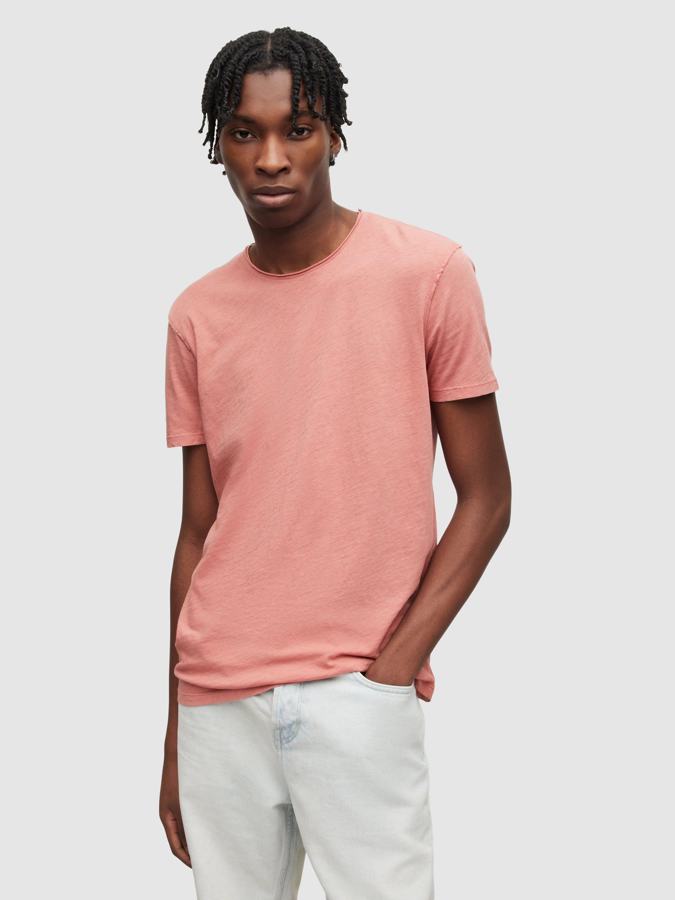 AllSaints Figure Crew T-Shirt, Salmon Pink