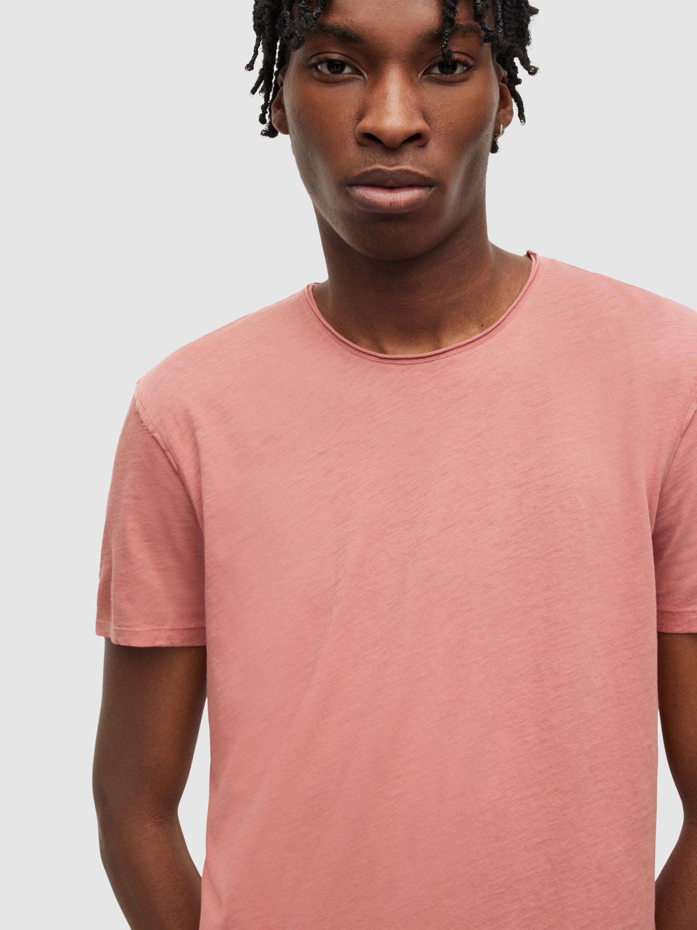 AllSaints Figure Crew T-Shirt, Salmon Pink, XS