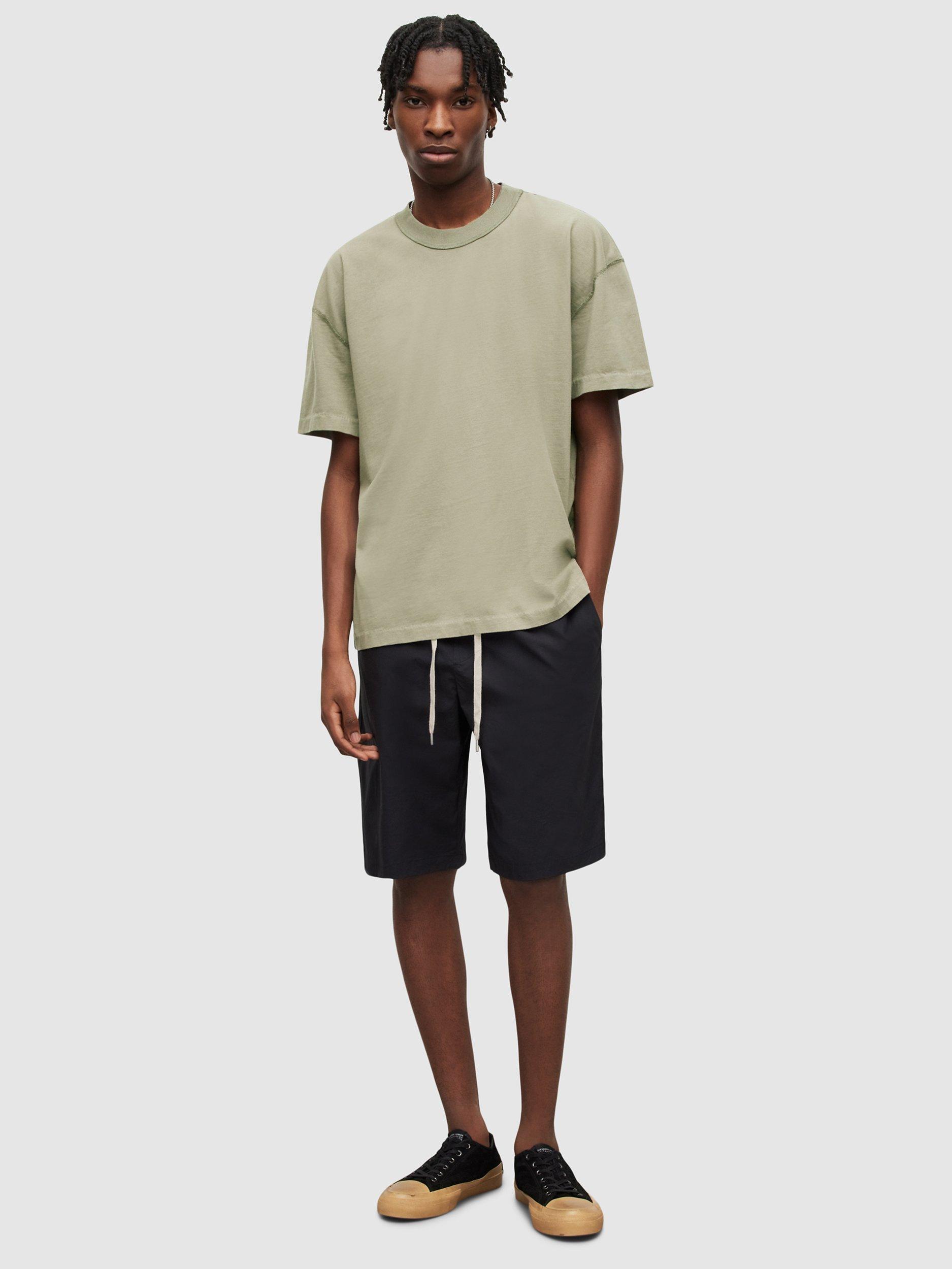 Product image 2 of 4, which shows AllSaints Isac Short Sleeve Crew Neck T-Shirt, Leaf Green, XS