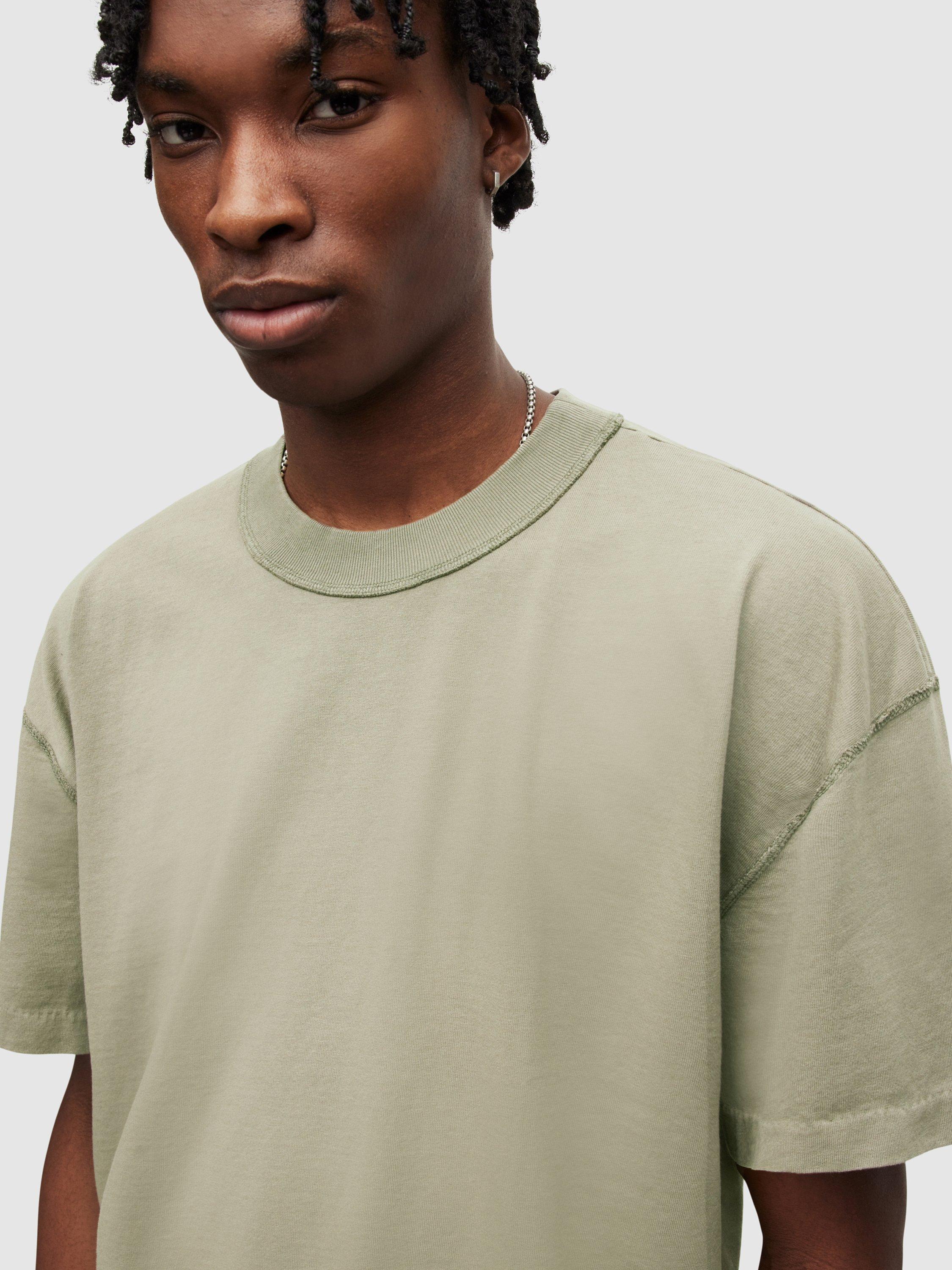 Product image 4 of 4, which shows AllSaints Isac Short Sleeve Crew Neck T-Shirt, Leaf Green, XS
