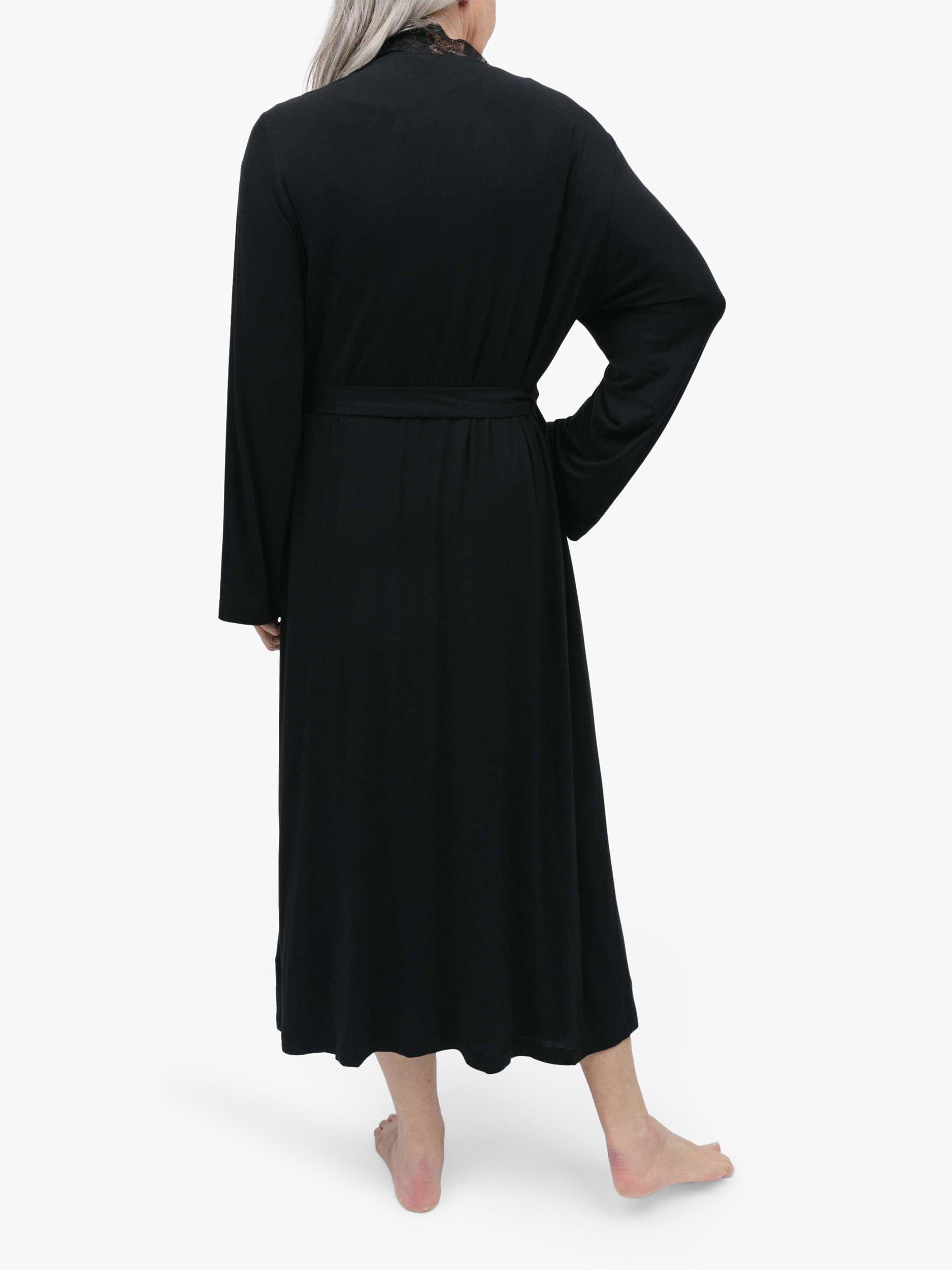 Product image 2 of 4, which shows Nora Rose by Cyberjammies Winnie Lace Detail Jersey Dressing Gown, Black, 8
