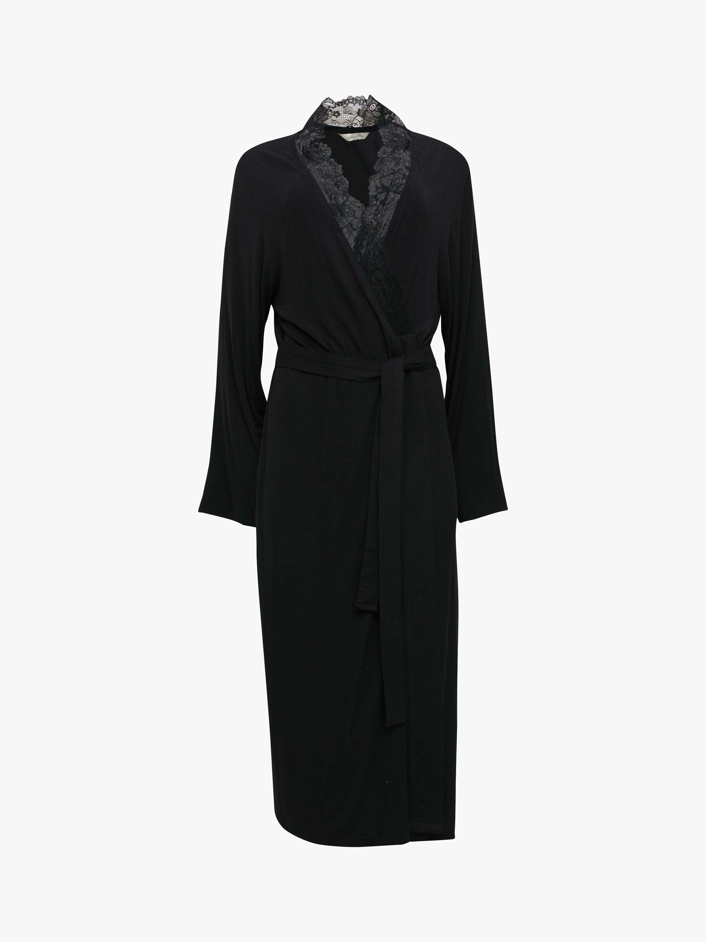 Product image 3 of 4, which shows Nora Rose by Cyberjammies Winnie Lace Detail Jersey Dressing Gown, Black, 8