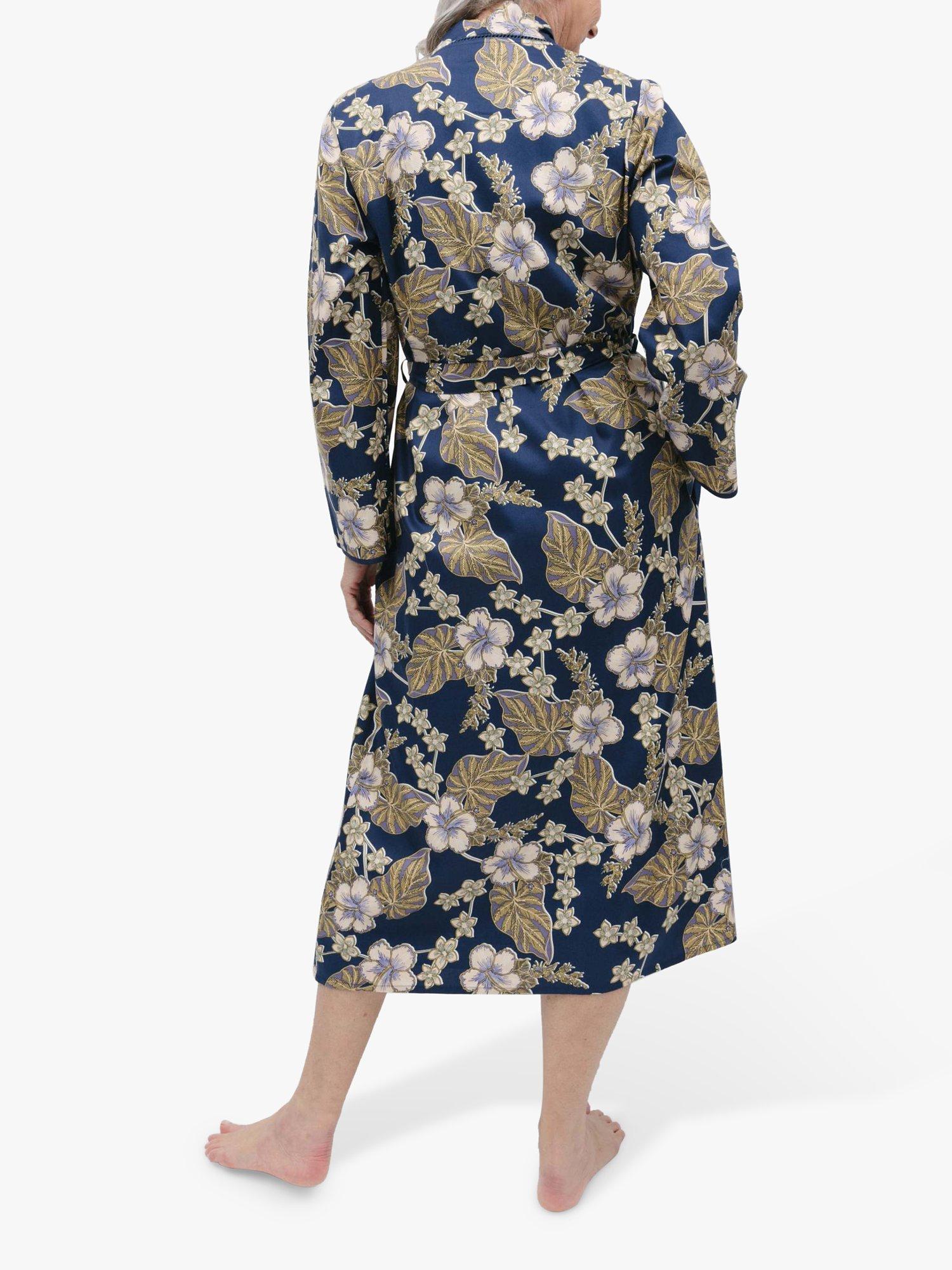 Product image 2 of 4, which shows Nora Rose by Cyberjammies Winnie Floral Dressing Gown, Blue, 8